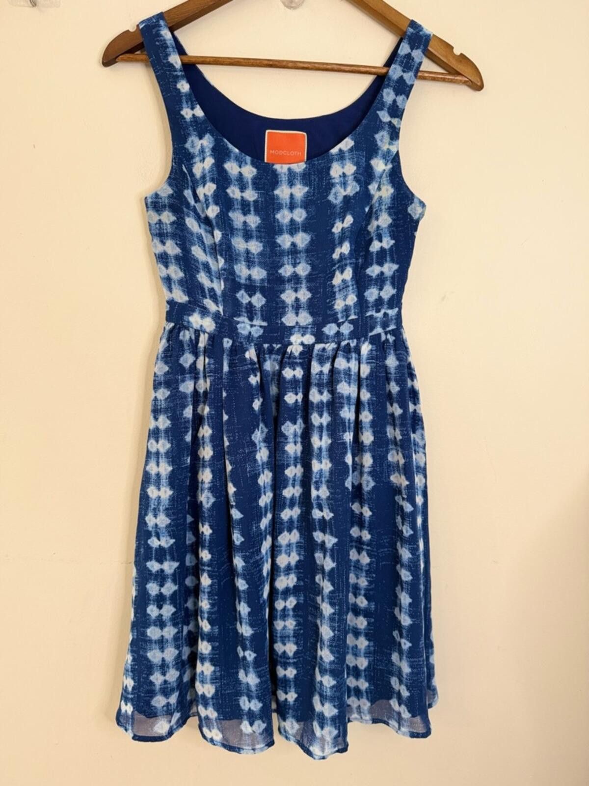 Other ModCloth blue white tie dye polka dot sleeveless dress XXS Size XXS / US 00 / IT 34 - 3 Thumbnail