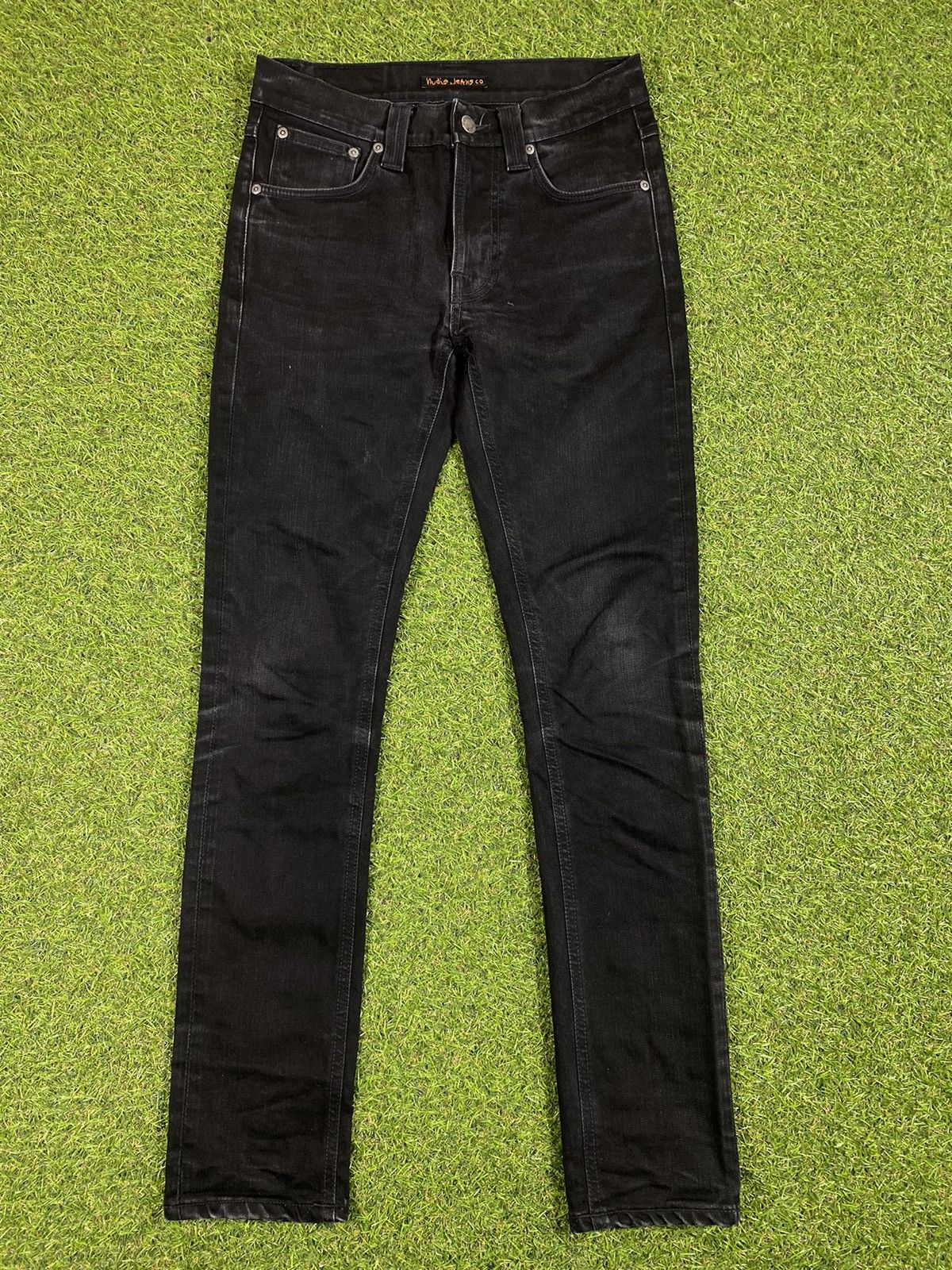 Vintage Y2K Nudie black faded jeans streetwear size 28x32