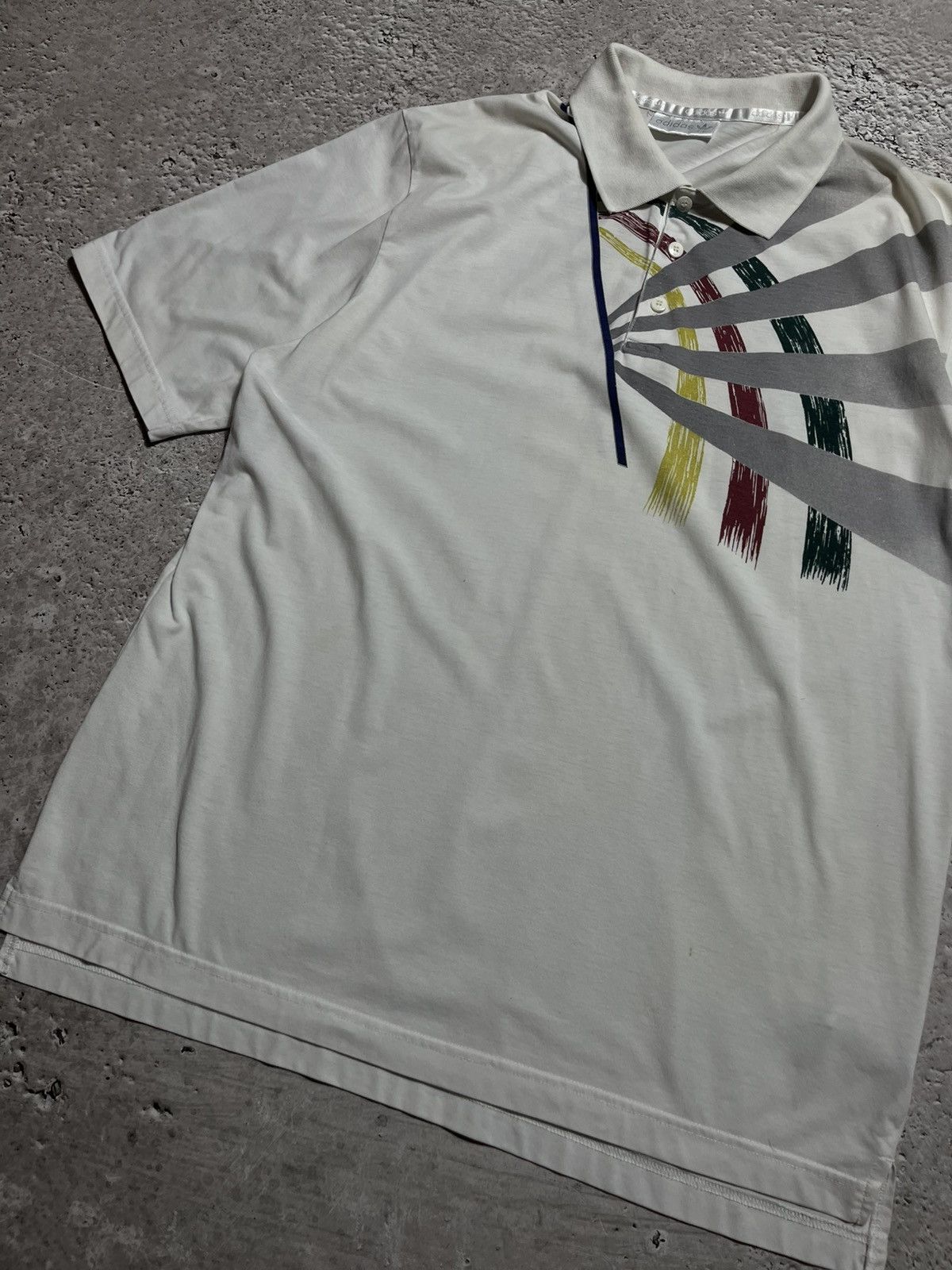 Adidas × Vintage Vintage Adidas Polo Shirt 90s Retro Graphic Short Sleeve Size US L / EU 52-54 / 3 - 5 Thumbnail