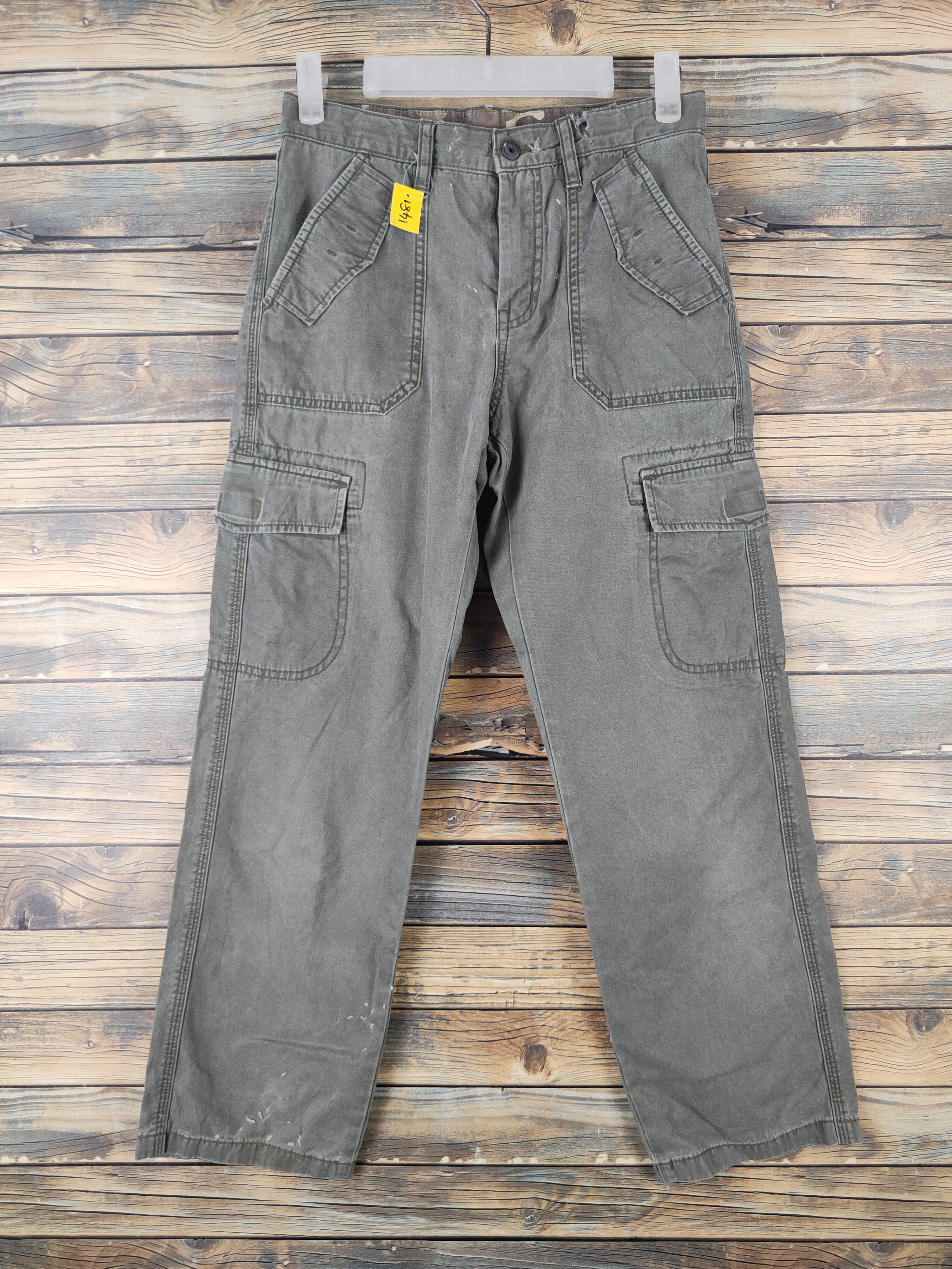 Japanese Brand DL Uniqlo Olive Multipocket Tactical Cargo Pants #1481 Size US 27 - 1 Thumbnail
