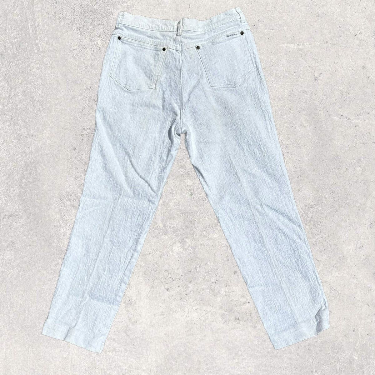 Vintage Vintage White High Waisted Jeans Size 30" / US 8 / IT 44 - 2 Thumbnail