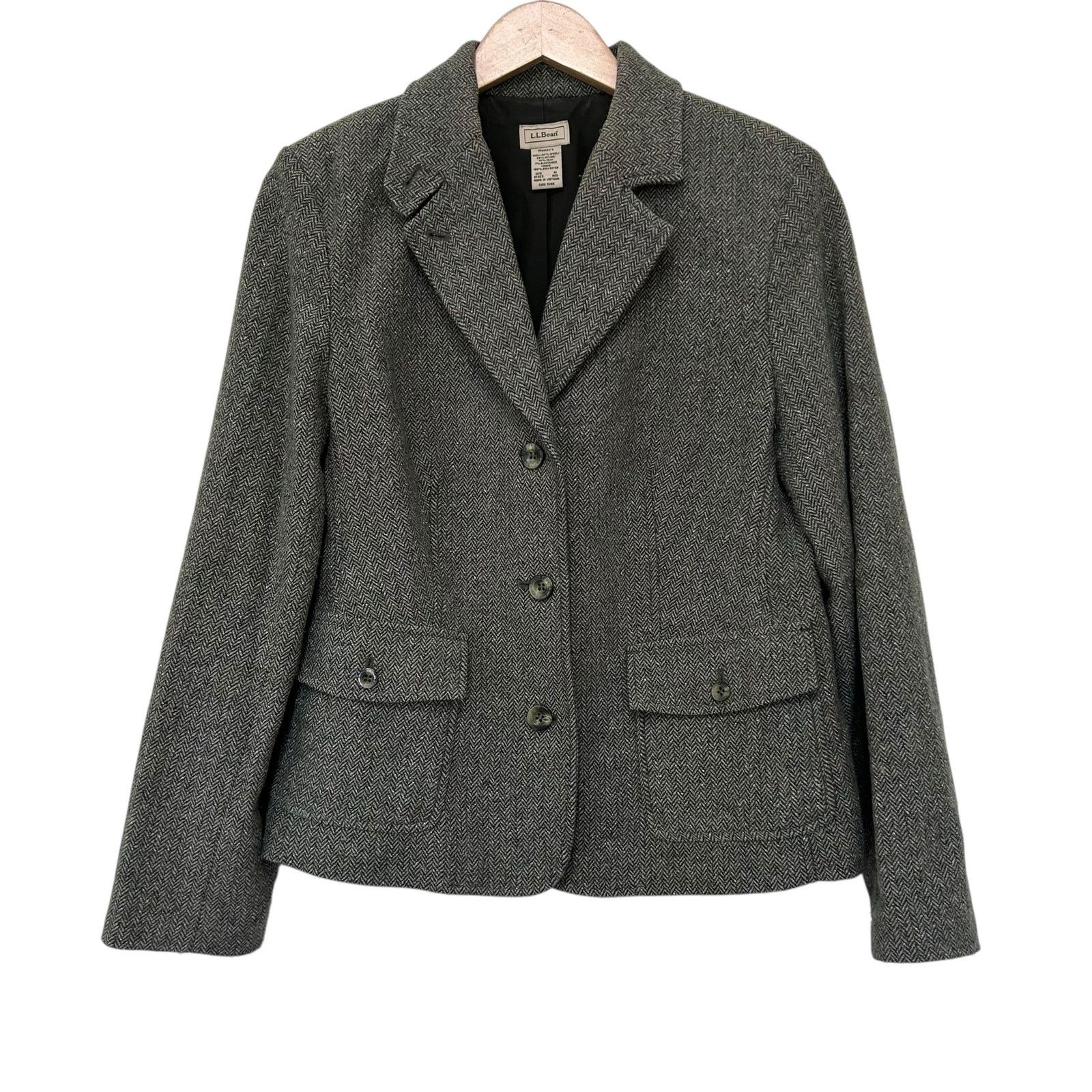 L.L. Bean LL Bean Wool Silk Blend Green Blazer Sz M Size M / US 6-8 / IT 42-44 - 1 Thumbnail