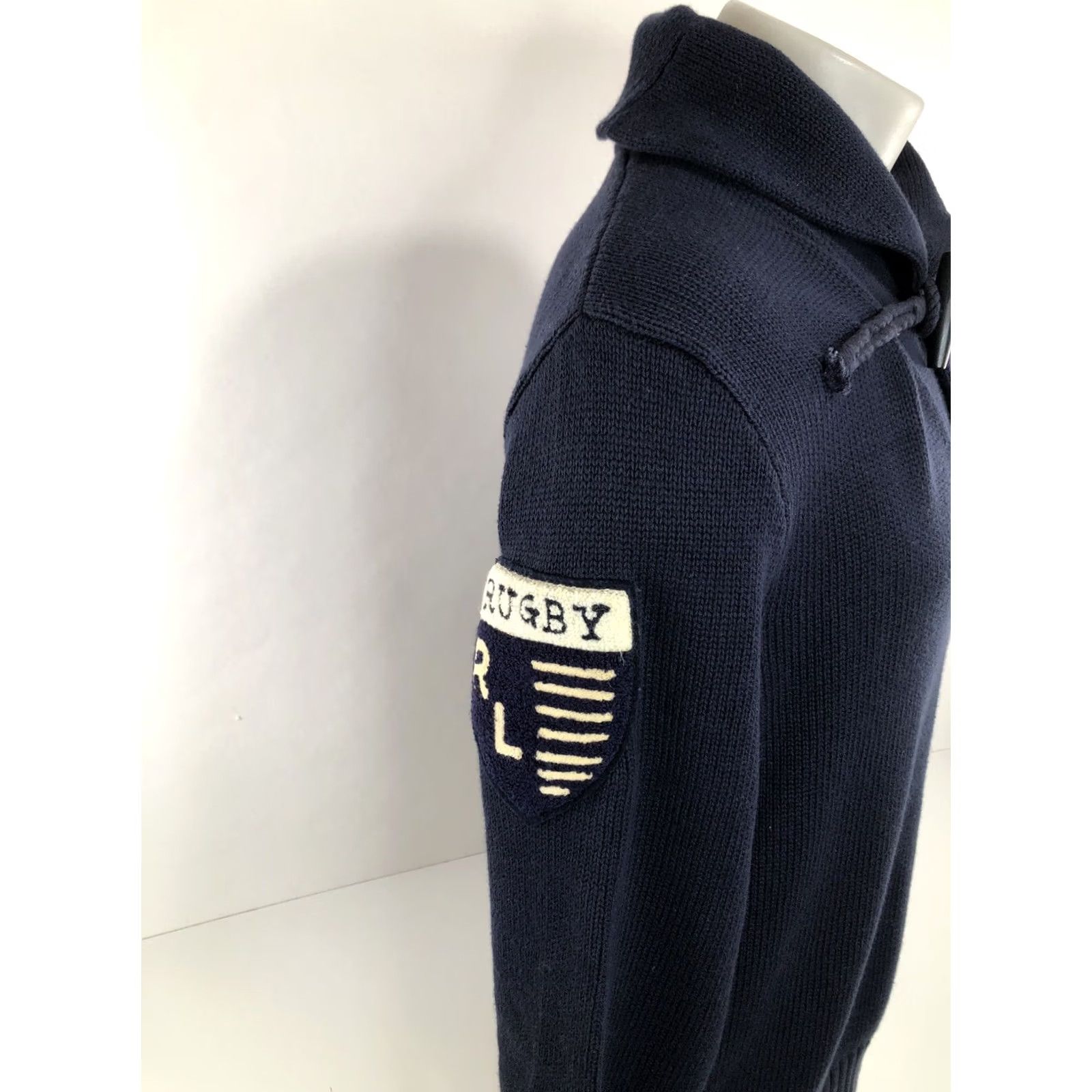 Ralph Lauren Ralph Lauren Rugby Embroidered Patch Shawl Mens L Knit Sweater Blue Pullover Size US L / EU 52-54 / 3 - 2 Thumbnail