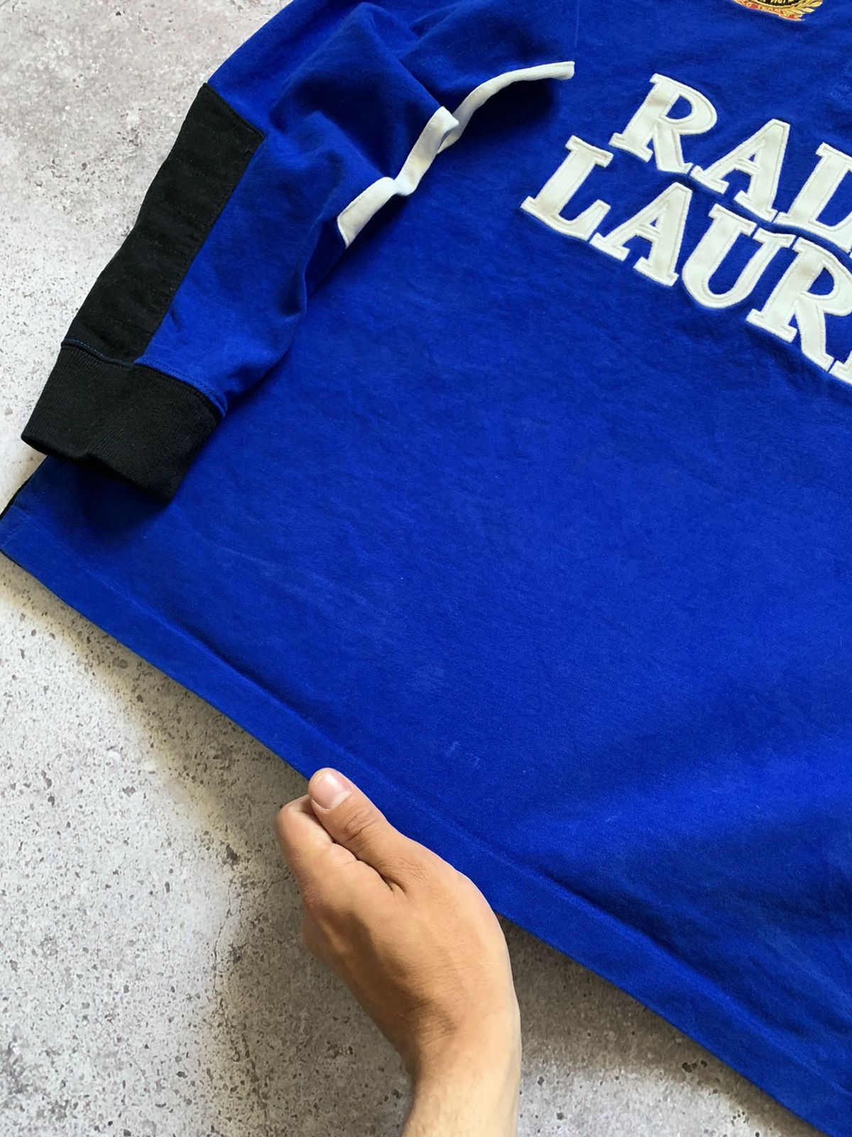 Polo Ralph Lauren × RRL Ralph Lauren × Vintage VINTAGE RALPH LAUREN #3 BIG LOGO L/S RUGBY POLO T-SHIRT Size US L / EU 52-54 / 3 - 4 Thumbnail