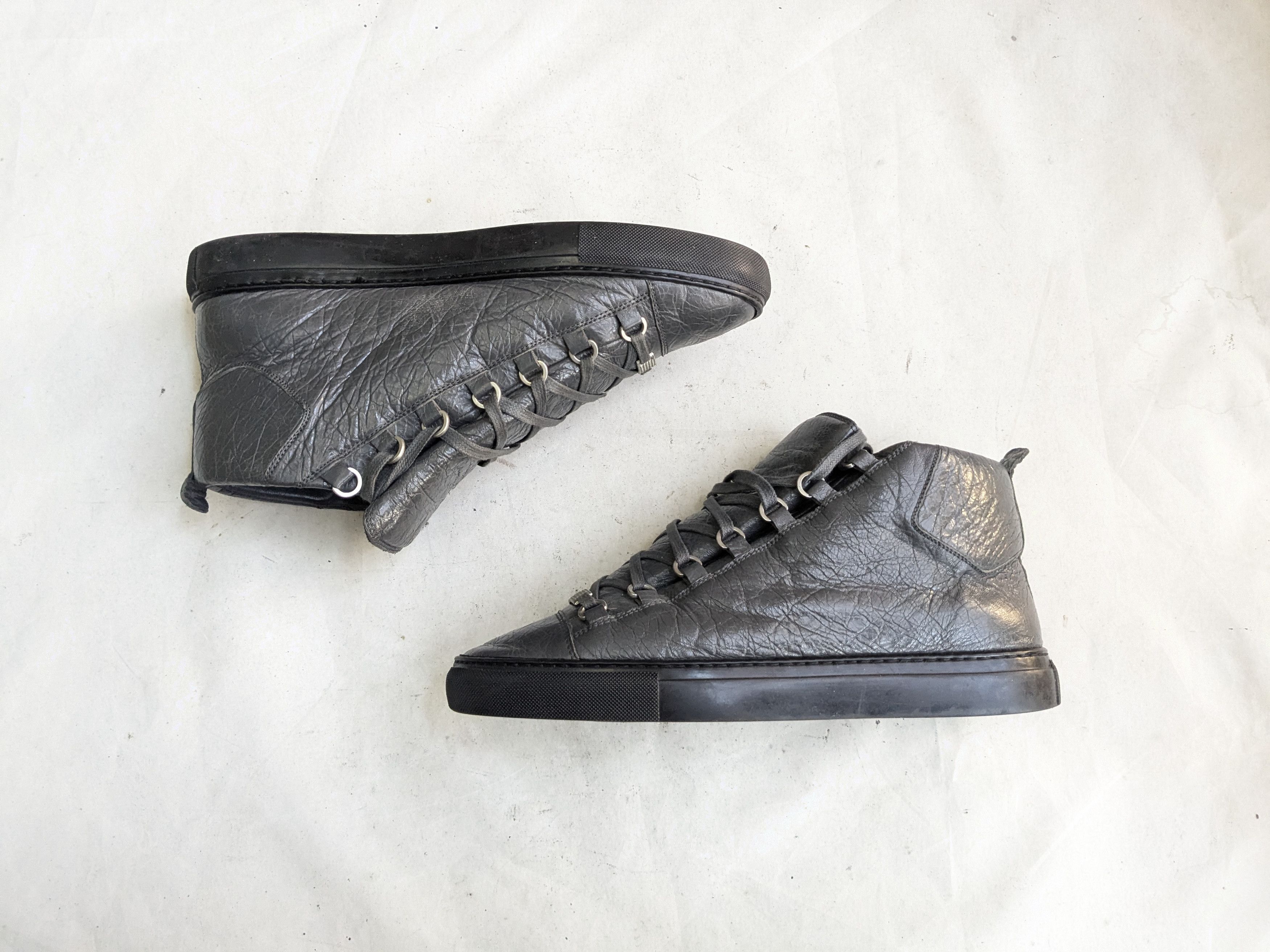 Balenciaga Balenciaga Arena Gray Black 12 High Tops Leather Size US 12 / EU 45 - 1 Thumbnail
