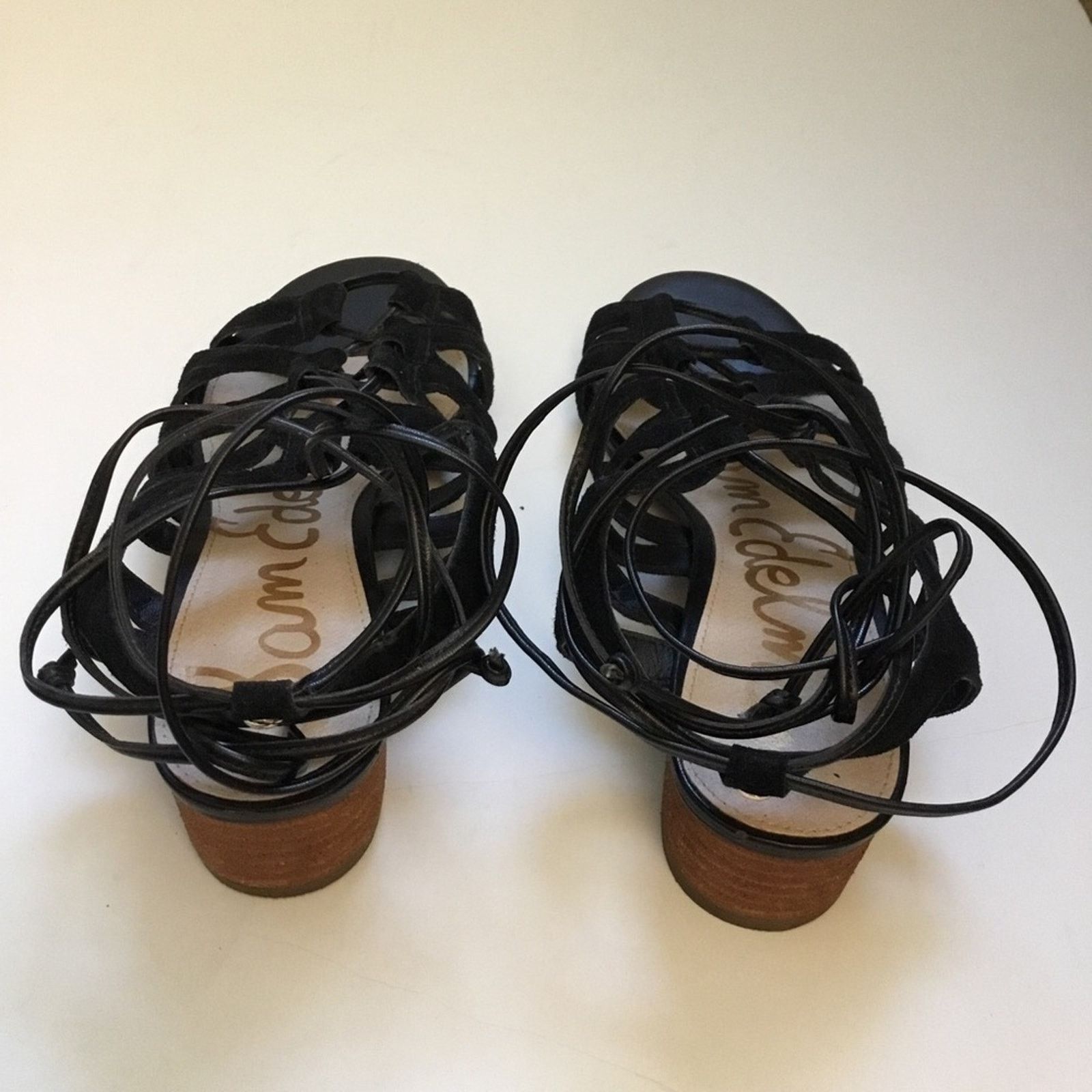 Sam Edelman Sam Edelman Black Suede Sandals with Laces Size US 6 / IT 36 - 7 Thumbnail