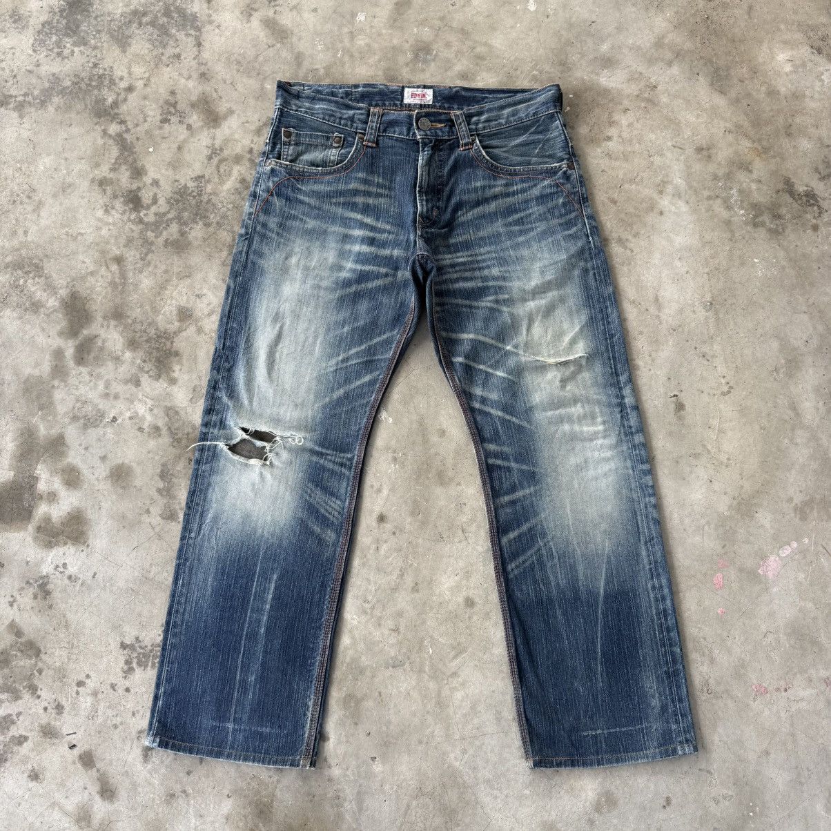 Edwin W38 Vintage Edwin Faded Ripped Denim Jean Pants Size US 38 / EU 54 - 1 Thumbnail