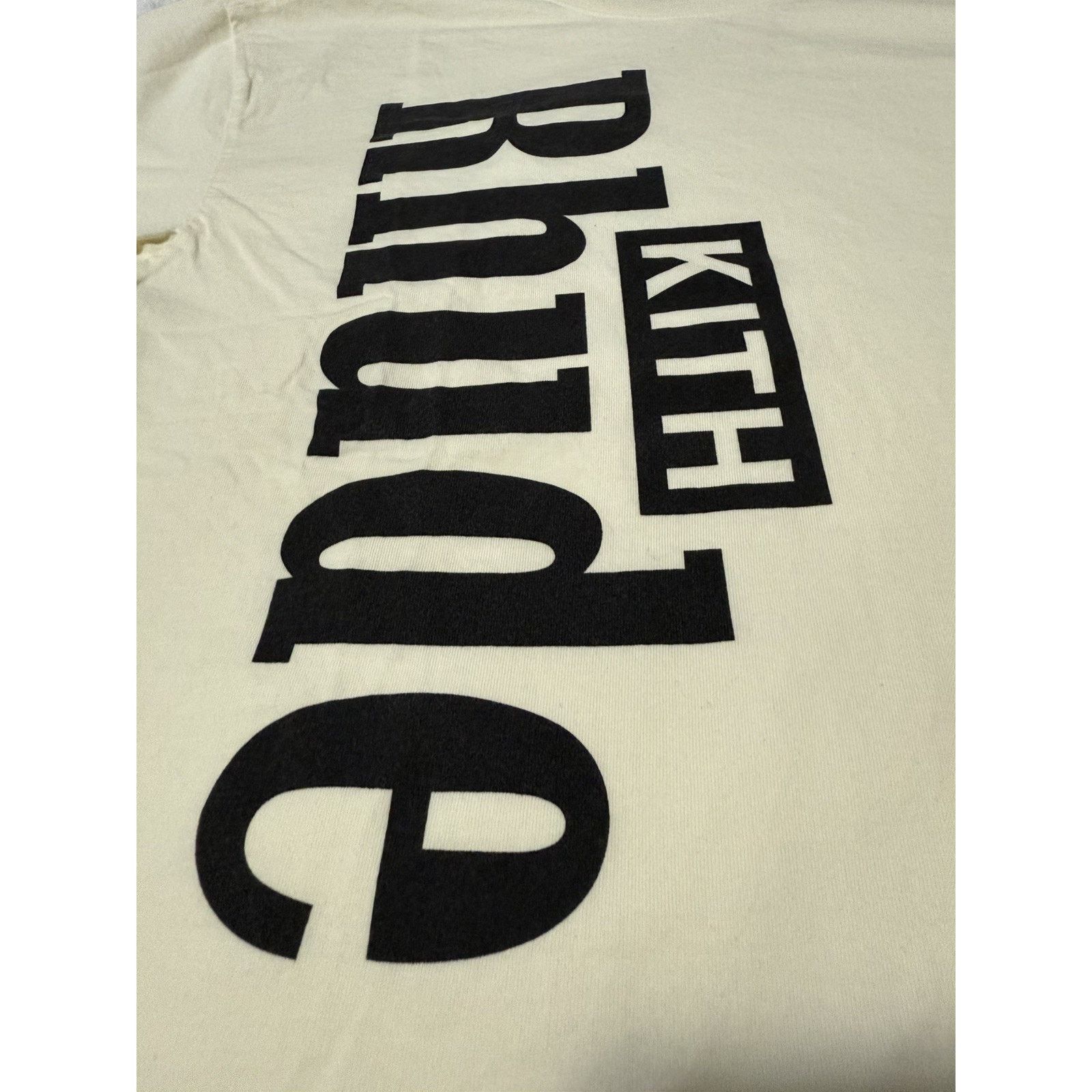 Rhude RHUDE x KITH Mens XS Fits like Large Cream Side Logo T Shirt Size US XS / EU 42 / 0 - 2 Thumbnail