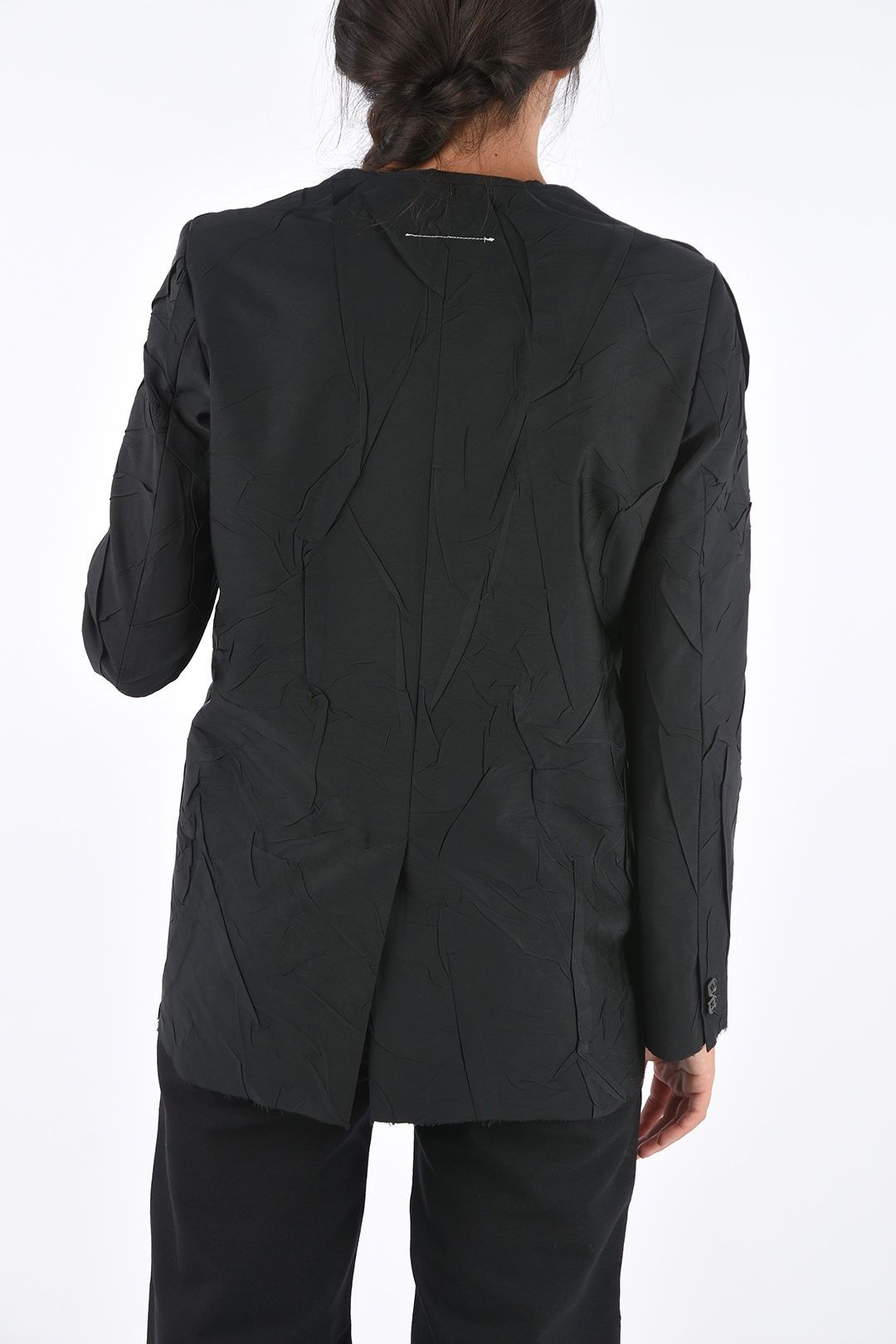 Maison Margiela $1200 MM6 Maison Margiela Crinkled Single Button Blazer Size XS / US 0-2 / IT 36-38 - 2 Thumbnail