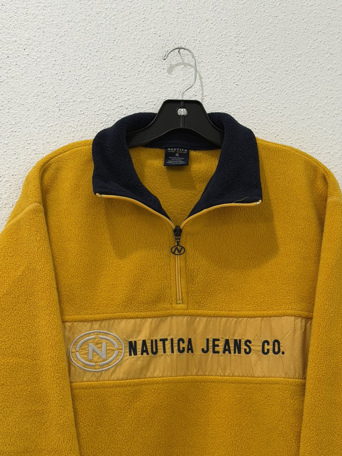 Nautica Vintage 90s Nautica Jeans Co. Yellow Fleece Quarter Zip M Size US M / EU 48-50 / 2 - 3 Thumbnail