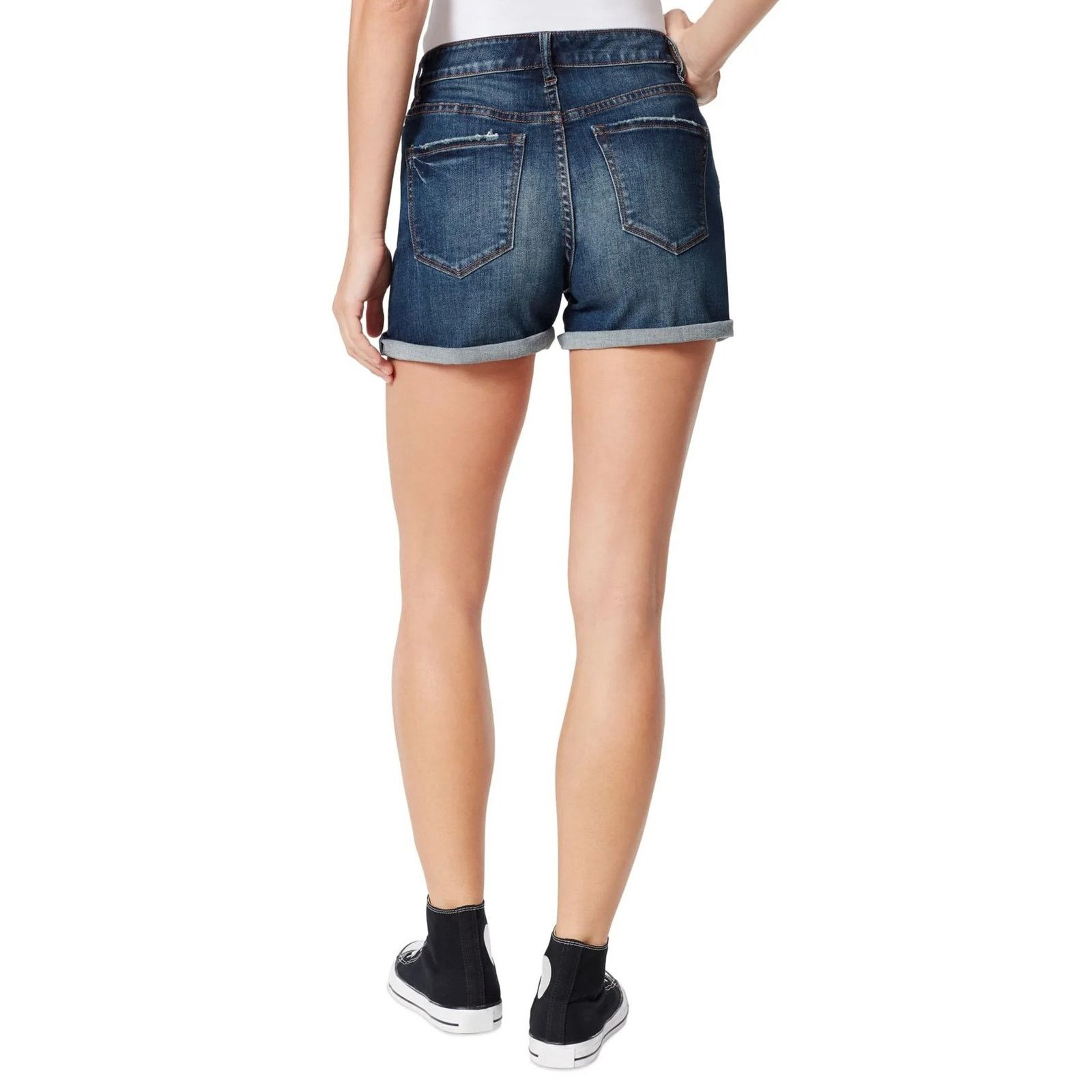 The Unbranded Brand Frayed Women Dark Wash Cut Off High Waist Shorts Size 32 Size 32" / US 10 / IT 46 - 2 Thumbnail