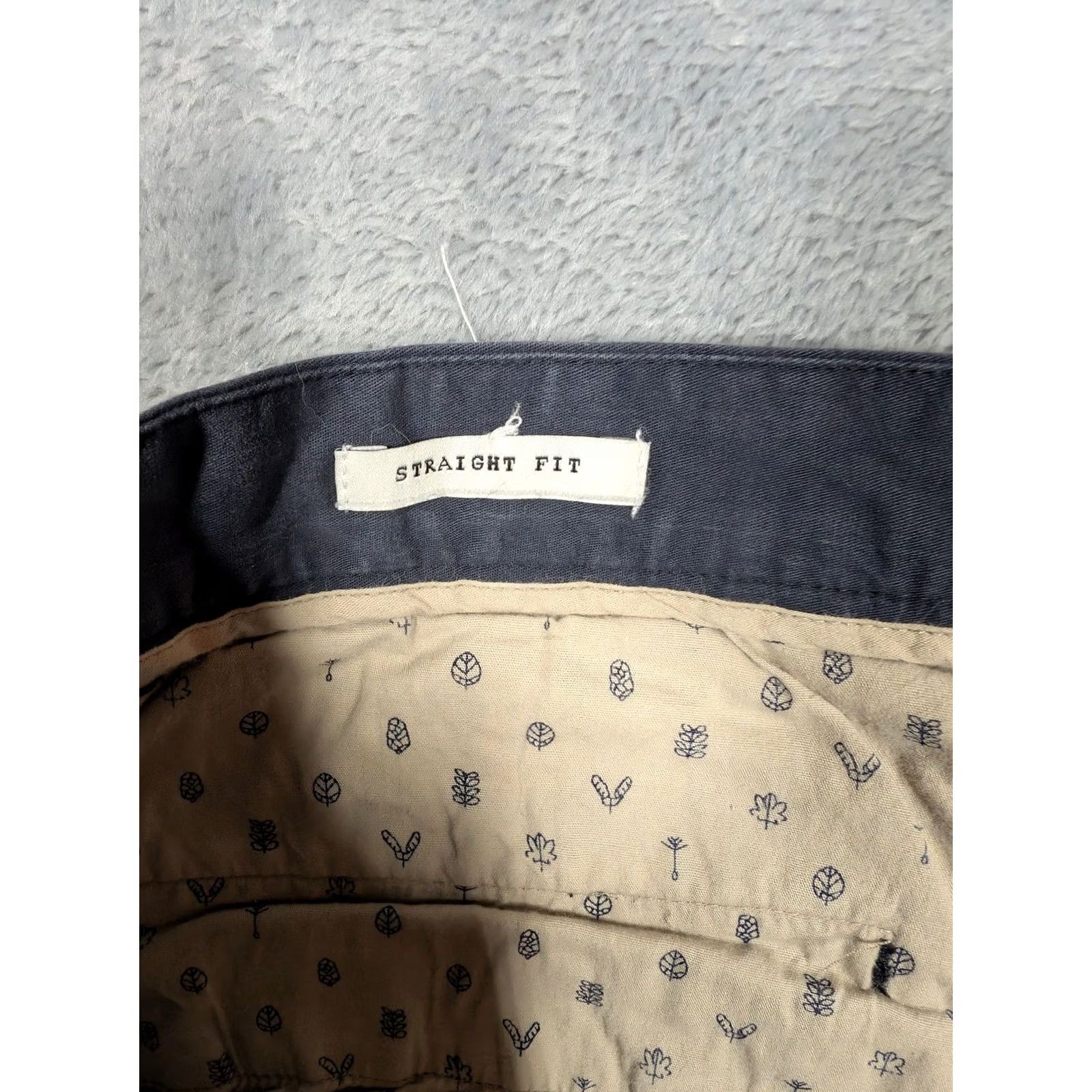 Vintage 7Diamonds Pants Mens 31x32 Gray Chino Straight Leg Casual Stretch Regular Front Zip Belt Loops Pockets Mens Size US 31 - 6 Thumbnail