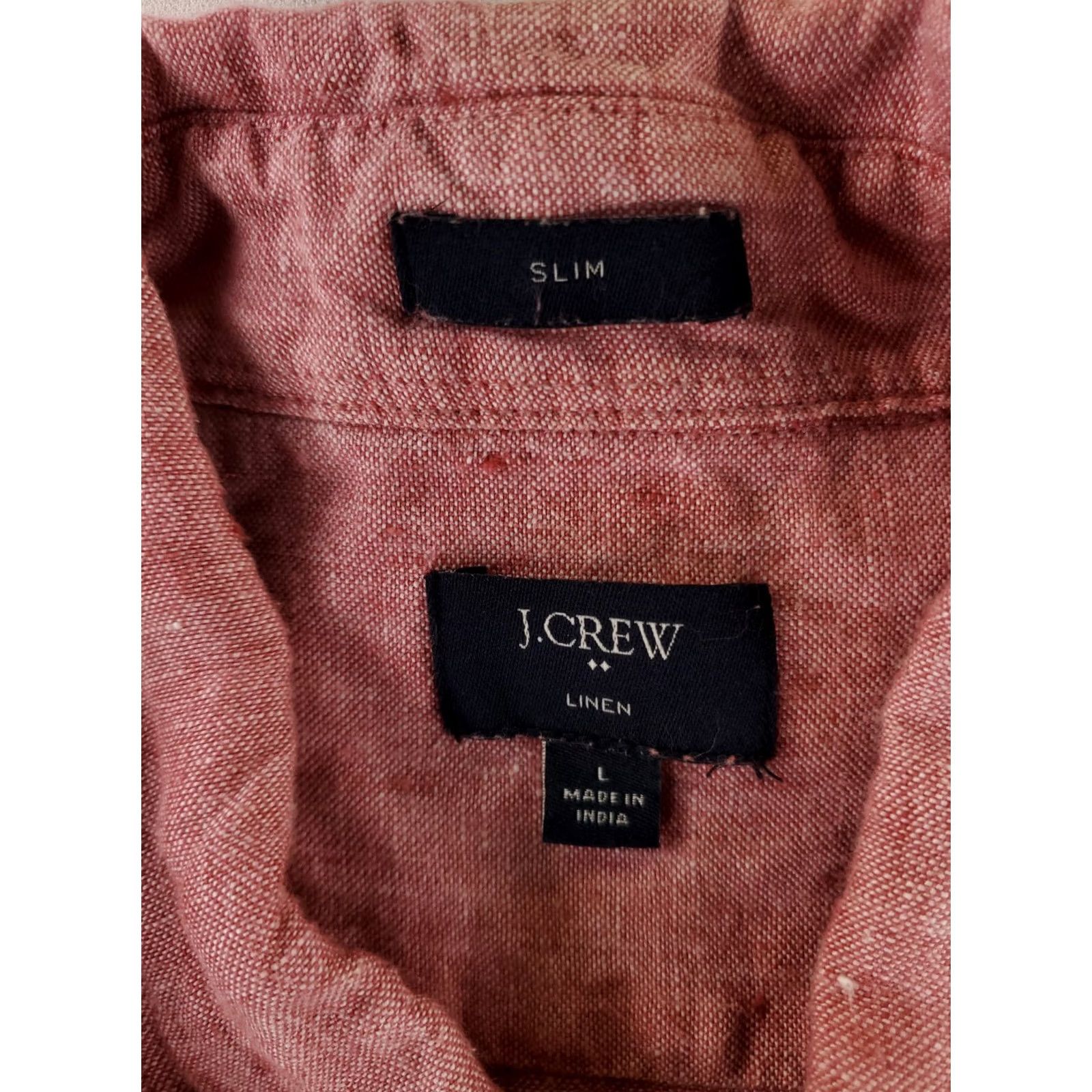 J.Crew J.CREW Shirt Button Down 100% Linen Short Sleeve Slim Red Men L Size US L / EU 52-54 / 3 - 2 Thumbnail