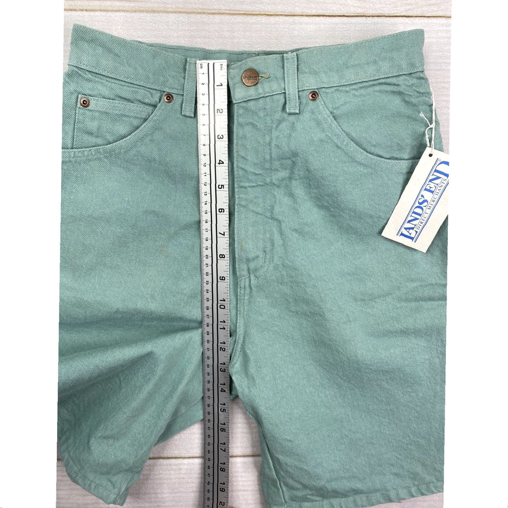 Lands' End Vtg Lands' End Jeans Shorts Womens 8 Green High Rise Denim 100% Cotton USA Made Bermuda Casual Travel Size 28" / US 6 / IT 42 - 7 Thumbnail