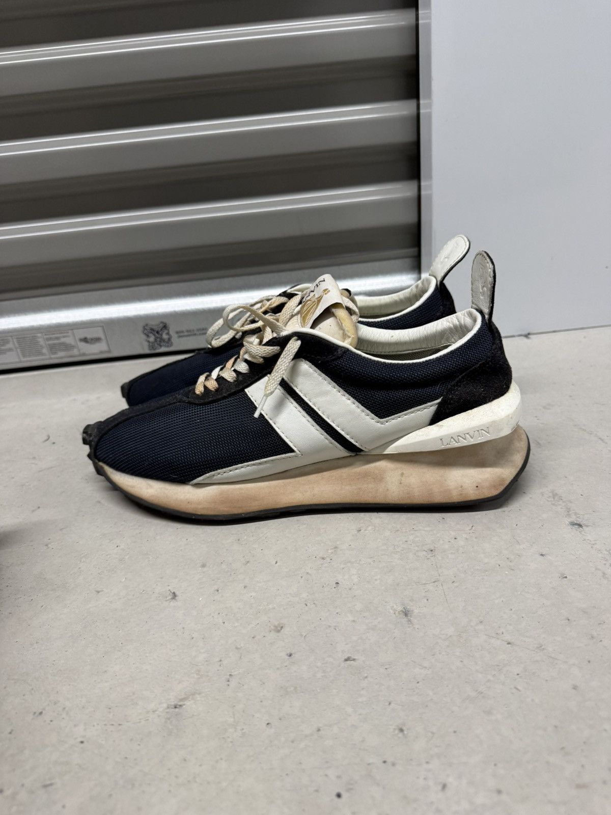 Lanvin Lanvin distressed Bumpr Sneaker 'Navy Blue' size 43 Size US 10 / EU 43 - 8 Thumbnail