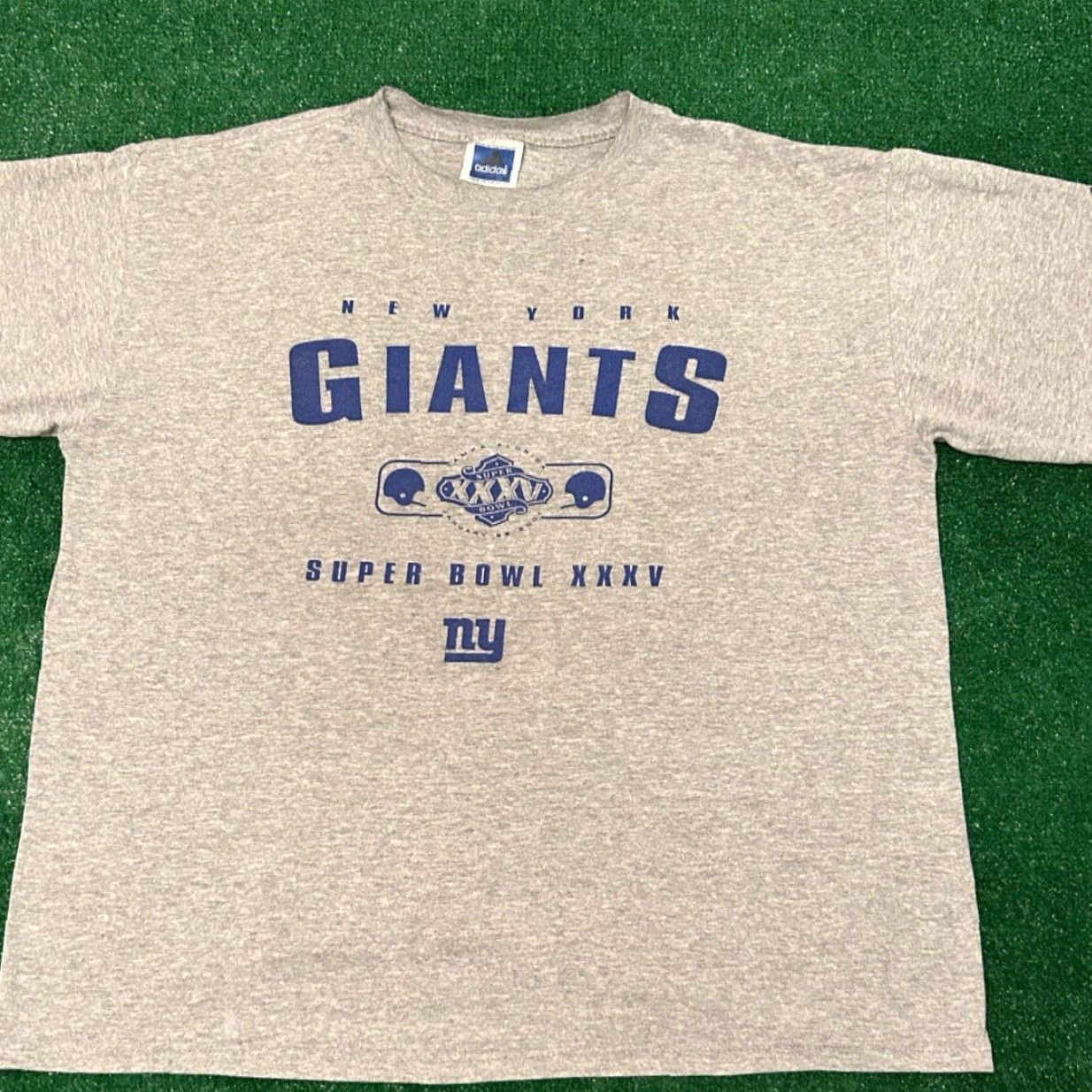Adidas VINTAGE 90s Y2K New York Giants NFL Super Bowl 2001 VTG Adidas Shirt Mens L Gray Team 90s Sports Mens Size US L / EU 52-54 / 3 - 3 Thumbnail