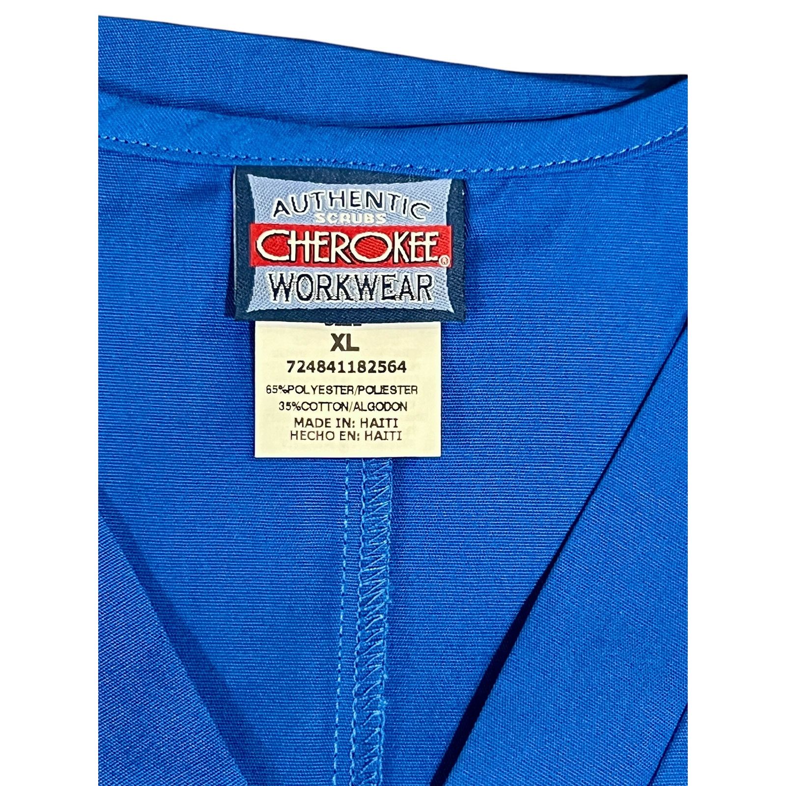 Cherokee XL Cherokee Scrub Top-Set of 2-Red Blue-Solid-3 Pocket Size XL / US 12-14 / IT 48-50 - 5 Thumbnail