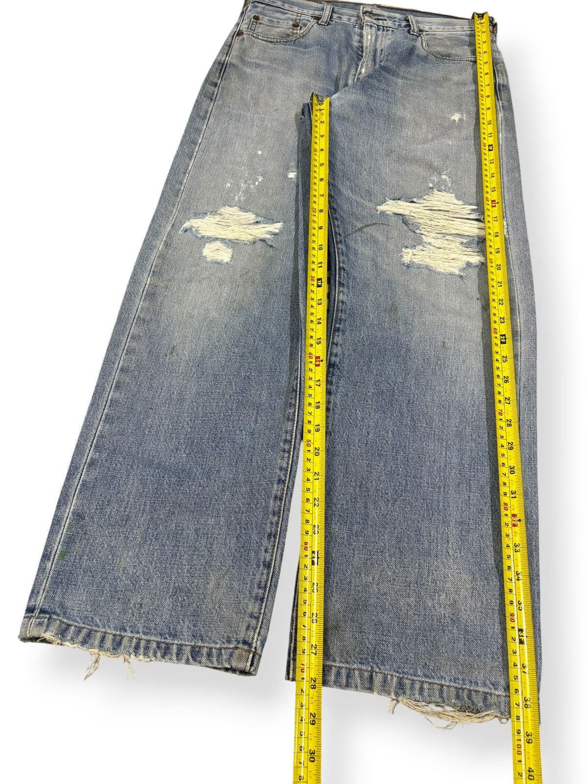 Levi's Vintage 90s Levis 502 Big E Selvedge Distressed Grunge Jeans Size US 30 / EU 46 - 14 Thumbnail