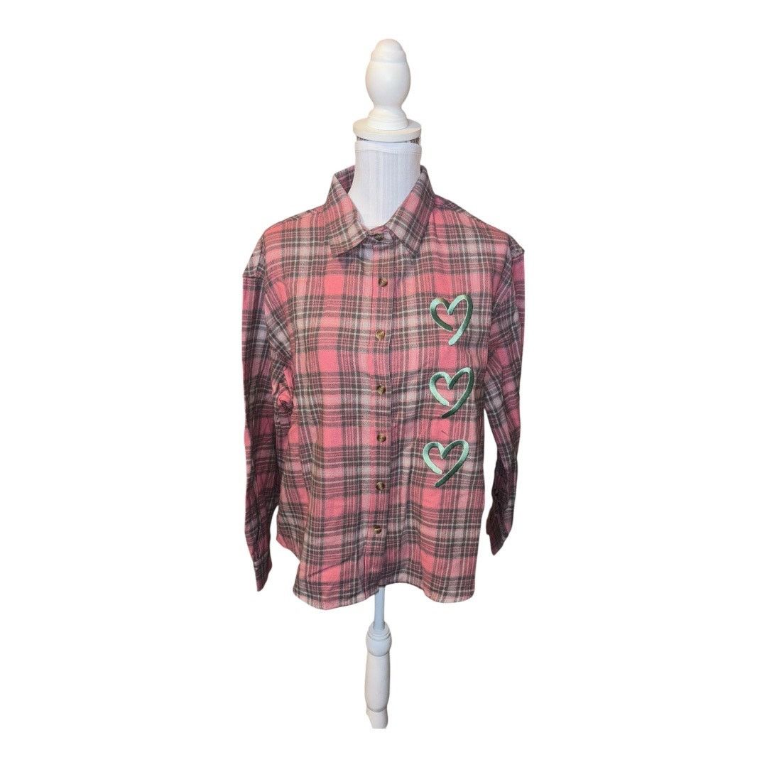 Shein SHEIN Pink Flannel Long Sleeve Button Down Size S Size S / US 4 / IT 40 - 1 Thumbnail