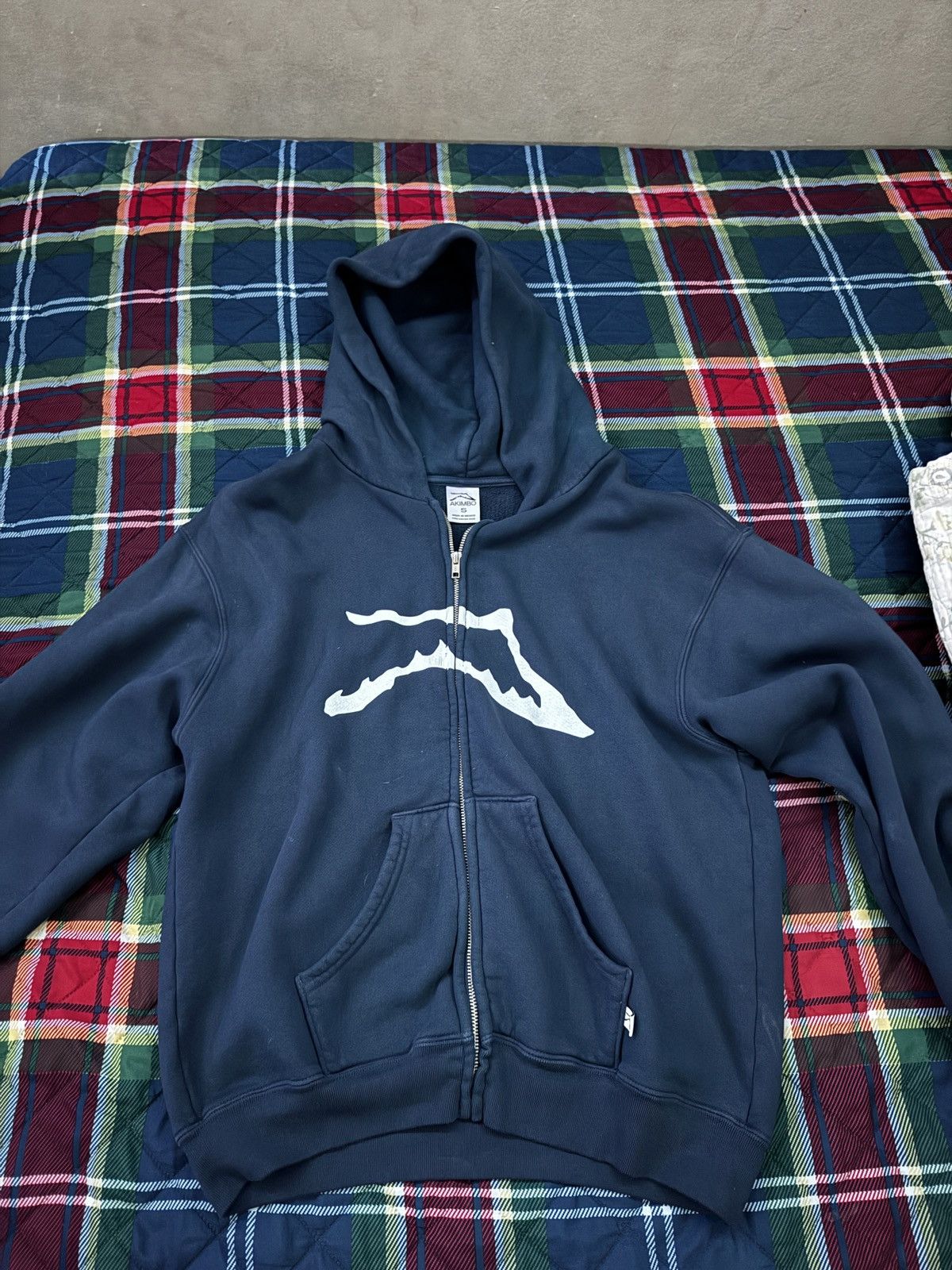 Akimbo Club Akimbo Club Thrashed Zip Up Hoodie | Grailed