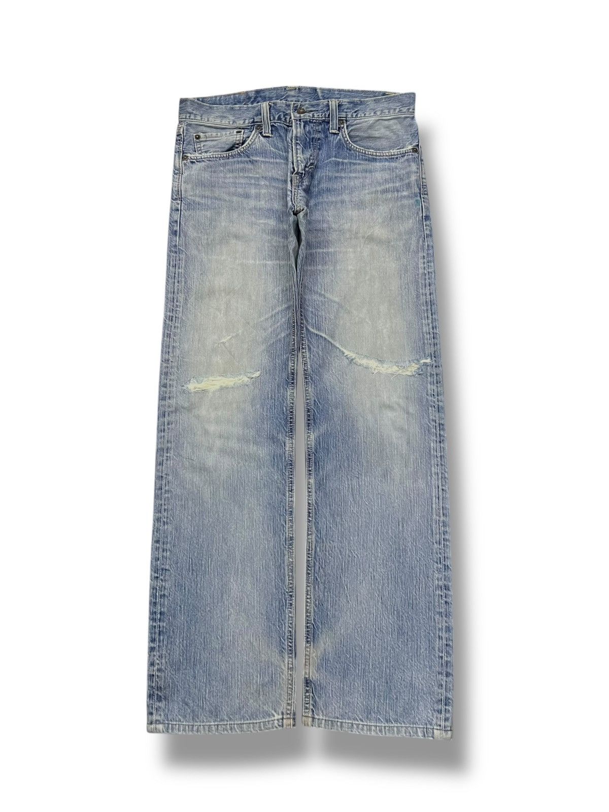 Edwin Vintage Edwin 502 RV - Faded Light Blue Wash, Distressed Size US 35 - 2 Thumbnail