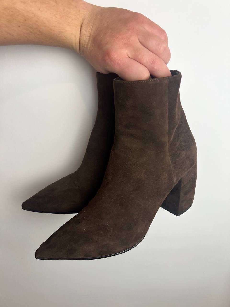 Prada PRADA Brown suede heeled ankle boots Size US 8.5 / IT 38.5 - 6 Thumbnail