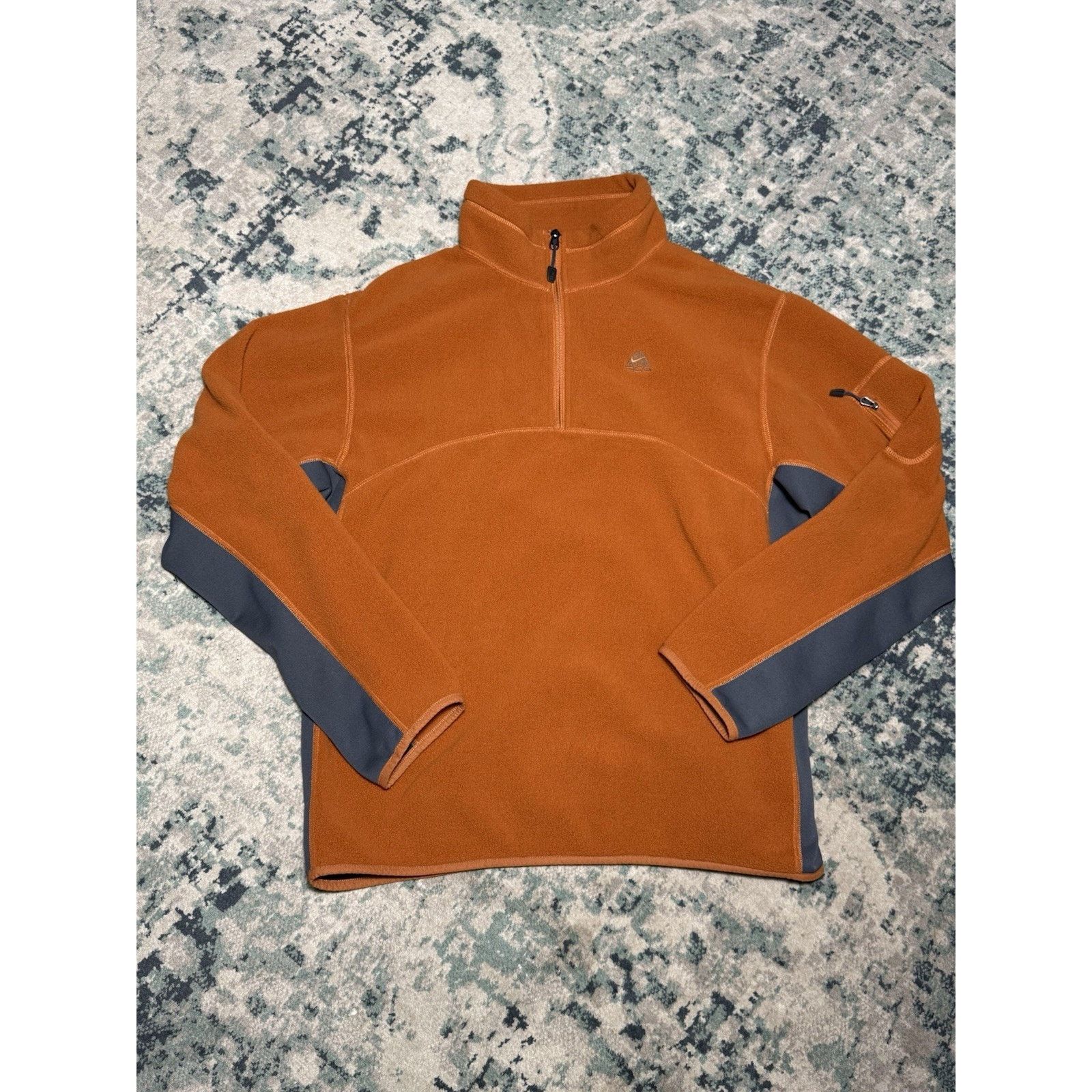Nike Vintage 90s Y2K Nike ACG Quarter Zip Sweater Jacket Orange Size US L / EU 52-54 / 3 - 1 Thumbnail