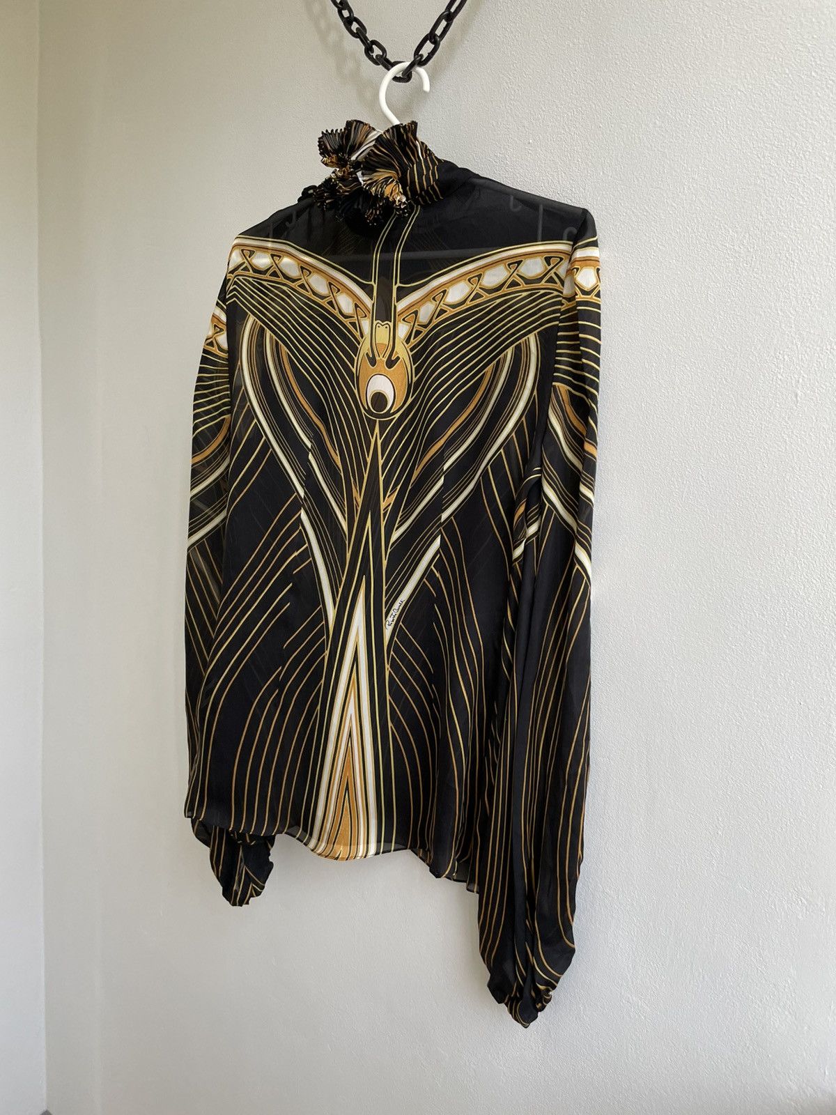 Roberto Cavalli Roberto Cavalli 2007 VOYAGE RUNWAY Collection Silk Blouse Size M / US 6-8 / IT 42-44 - 15 Thumbnail