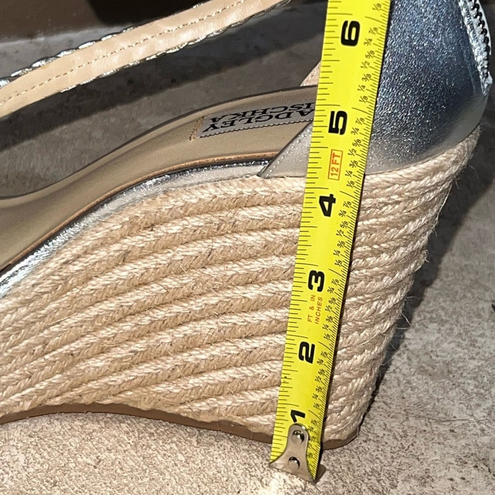 Badgley Mischka Badgley Mischka Espadrilles Size 8.5 Silver Wedge Sandals Size US 8.5 / IT 38.5 - 13 Thumbnail