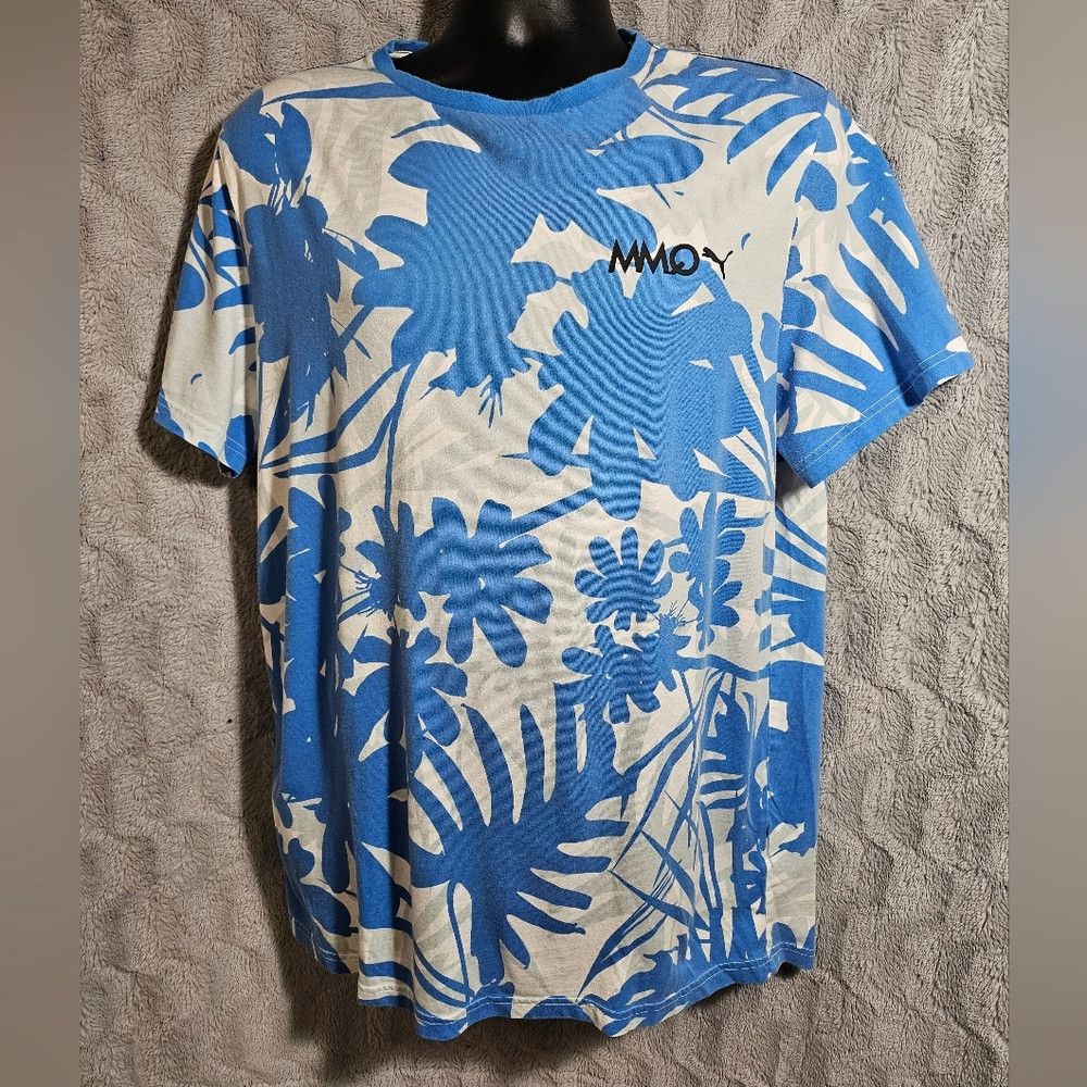 Puma MMQ x Puma Blue White Palm Resort T Shirt Men XL Size US XL / EU 56 / 4 - 2 Thumbnail