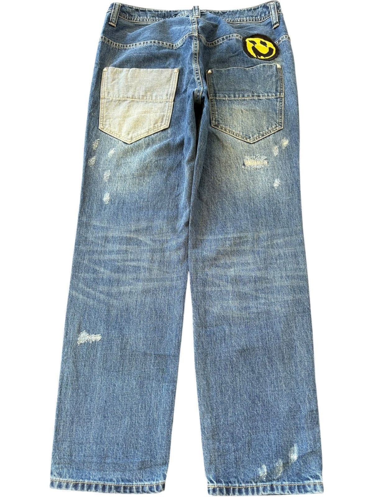 Dsquared2 Vintage Japanese Brand Patchwork Distressed Jeans Size 31" - 2 Thumbnail