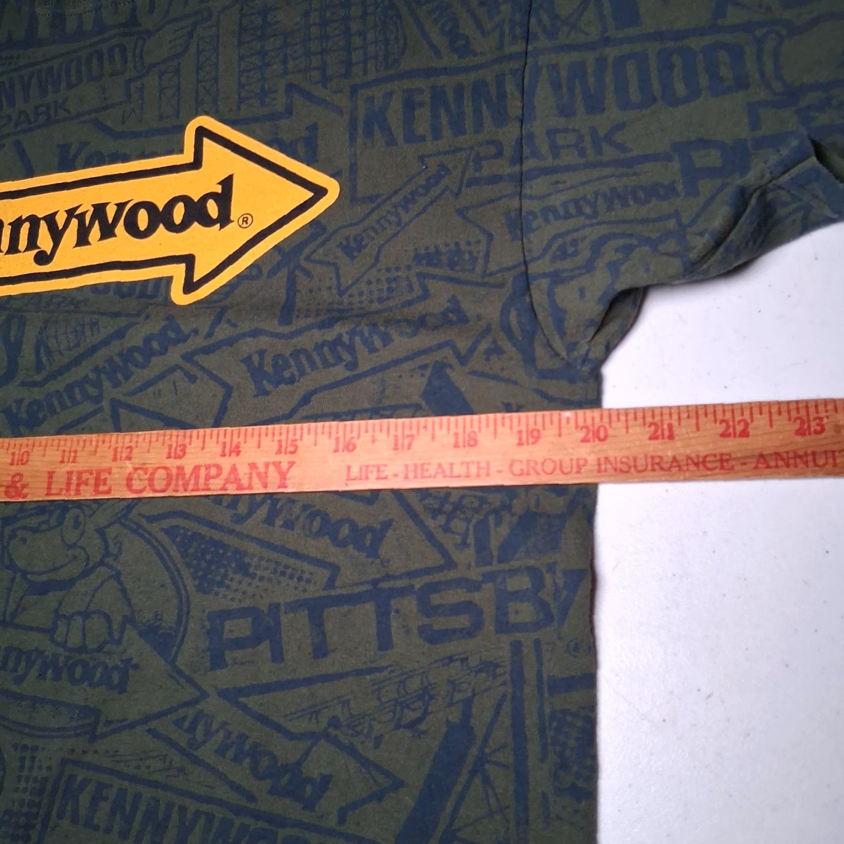 Port & Company Kennywood Shirt Men L All Over Print Army Green Amusement Park Pittsburgh PA Port & Company Crew Neck Short Sleeve Graphic Cotton Knit Size US L / EU 52-54 / 3 - 5 Thumbnail