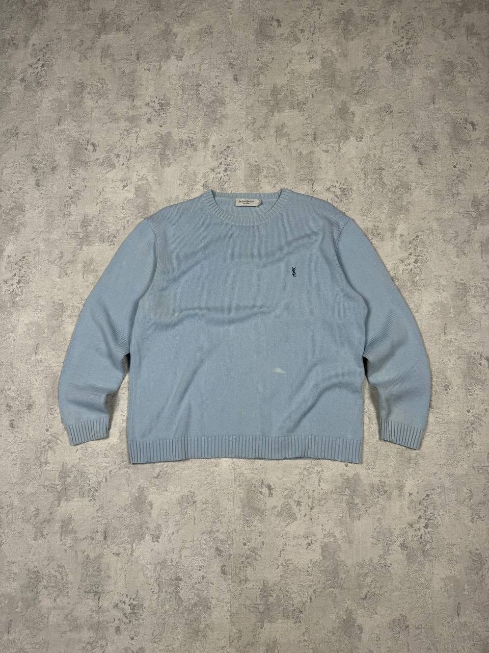 Vintage Yves Saint Laurent Y2K Blue Knit Sweater