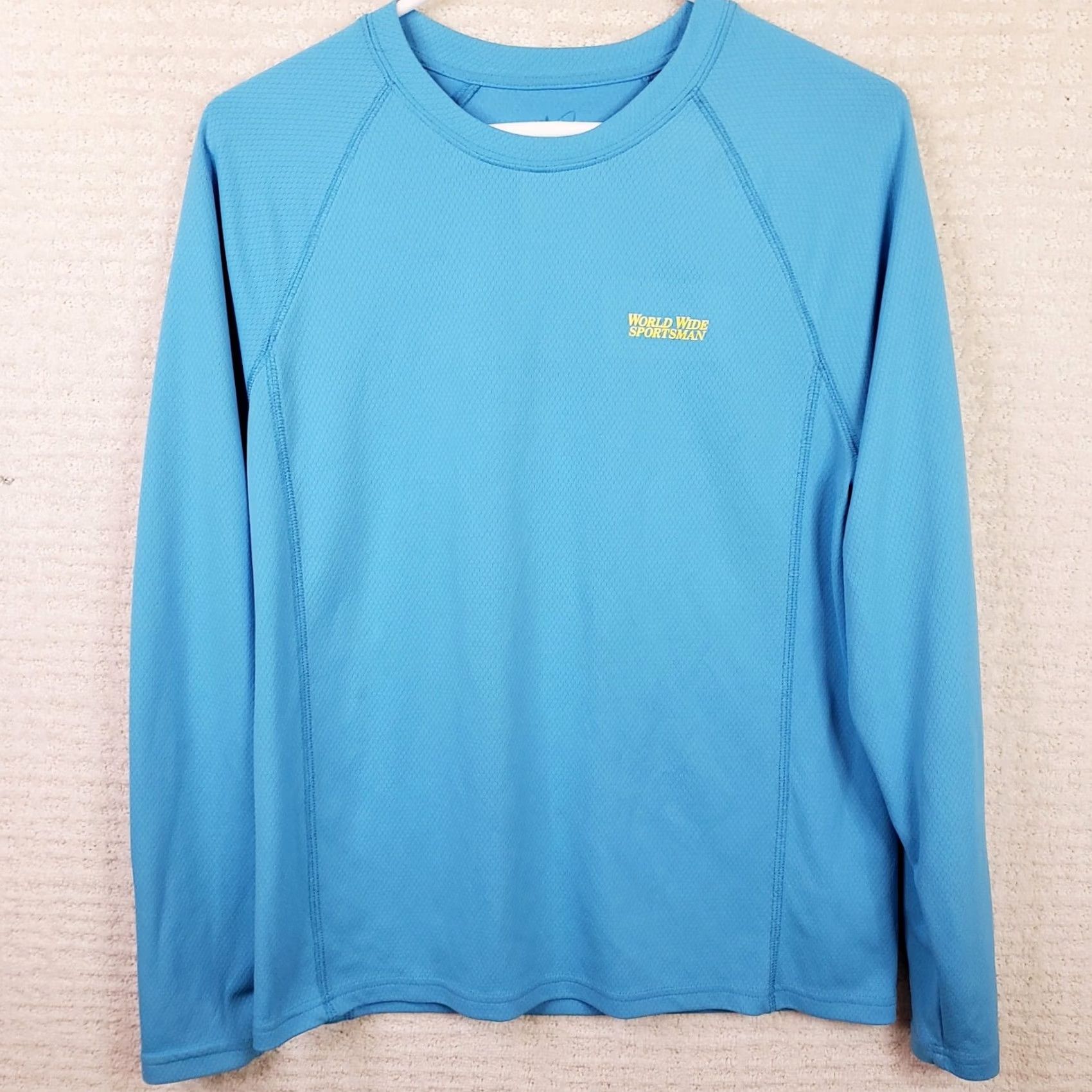 Vintage World Wide Sportsman Shirt Men S Sea Blue Long Sleeve Fishing Sun Shirt Stretch Size US S / EU 44-46 / 1 - 2 Thumbnail