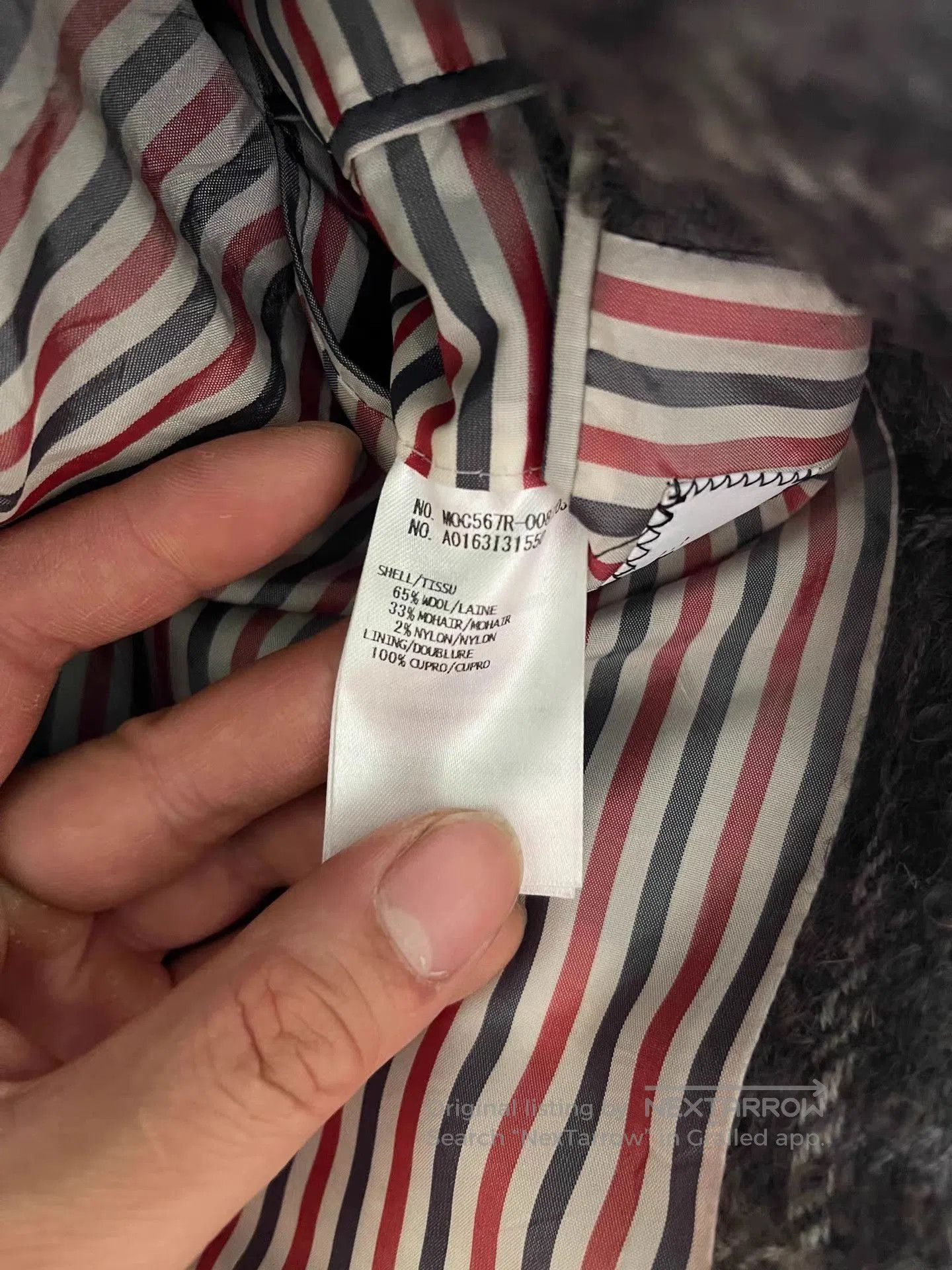 Thom Browne Gray Plaid Frayed Detail Long Coat . Size US M / EU 48-50 / 2 - 7 Thumbnail
