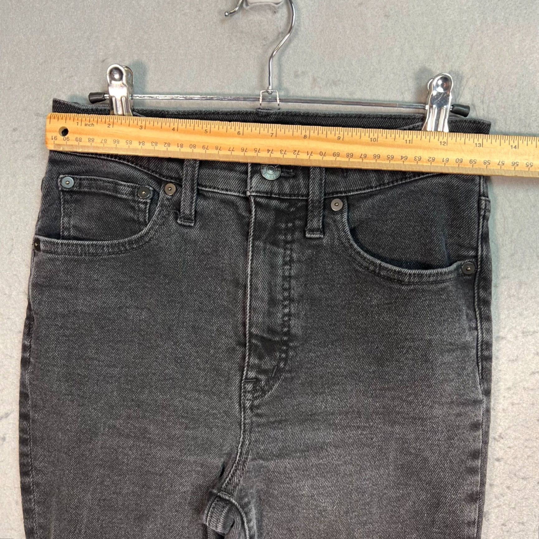 Madewell Madewell Cali Demi-Boot Jeans Women 27 Black Denim Frayed Hem Bootcut 伟 Size 27" / US 4 / IT 40 - 6 Thumbnail