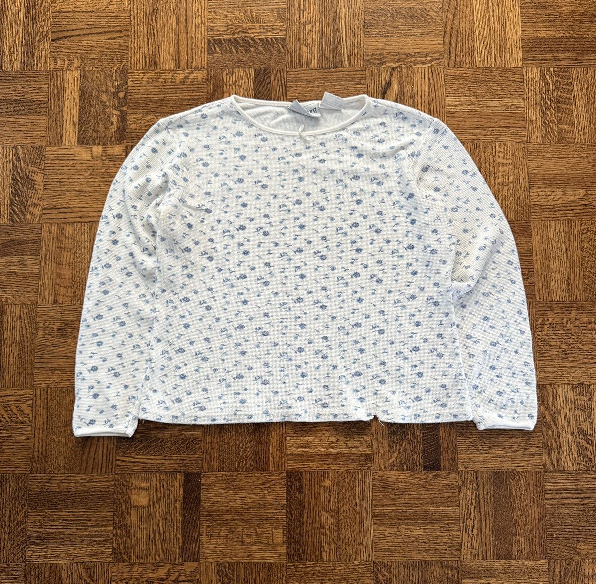 Vintage Vintage Floral Print Waffle Knit Thermal Shirt Size S / US 4 / IT 40 - 1 Thumbnail