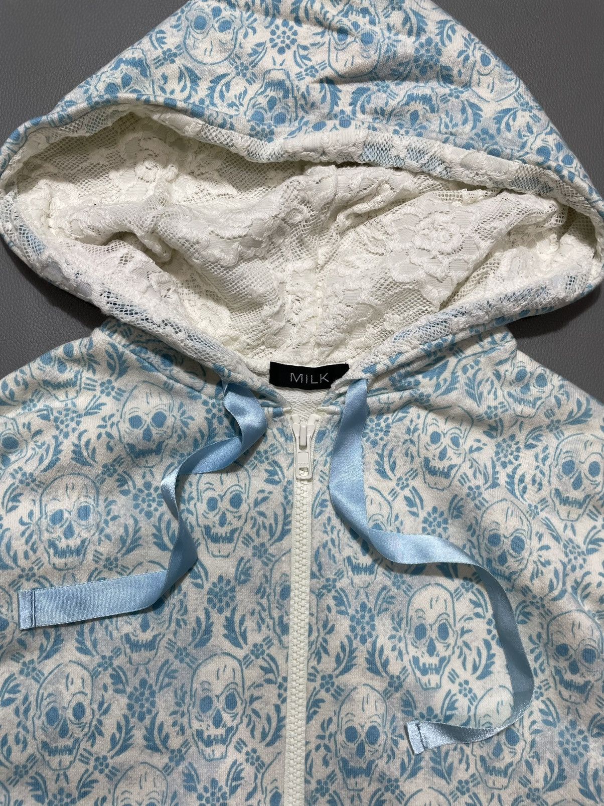 Hysteric Glamour Japanese Flower Lace Up Poem Skull Hoodie Size M / US 6-8 / IT 42-44 - 3 Thumbnail