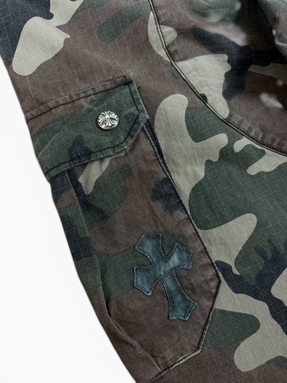 Chrome Hearts Chrome Hearts Leather Cross Patch Ripstop Camo Cargo Pants Size US 32 / EU 48 - 4 Thumbnail