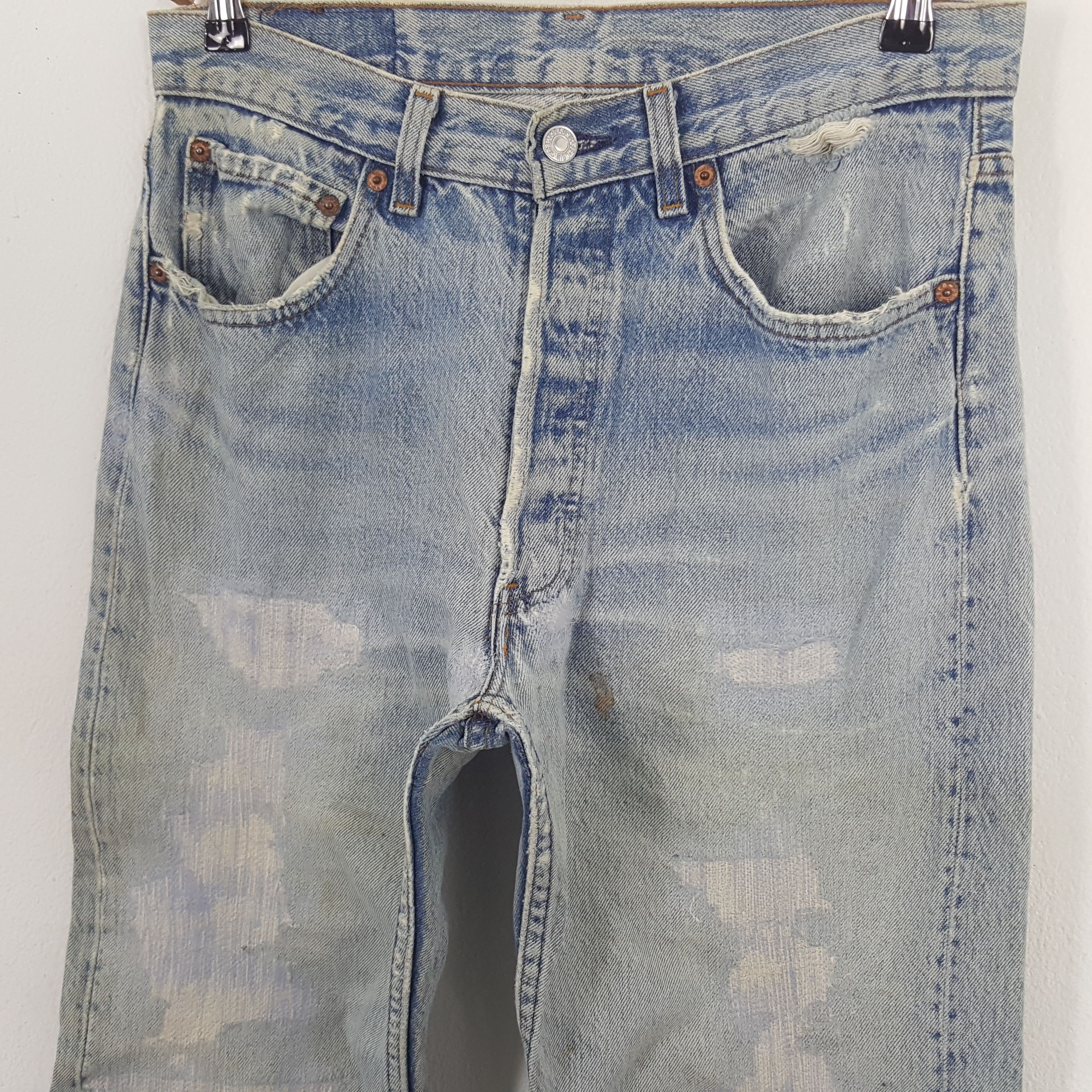 Levi's × Vintage Vintage Levi's 501 Distressed Style Denim Jeans Size US 30 / EU 46 - 2 Thumbnail