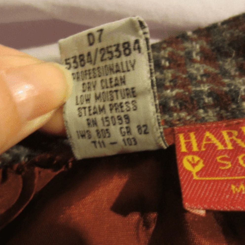 Other Vintage Wool Blend Houndstooth A-Line Skirt Harrington 16 Size 38" / US 16 / IT 52 - 4 Thumbnail