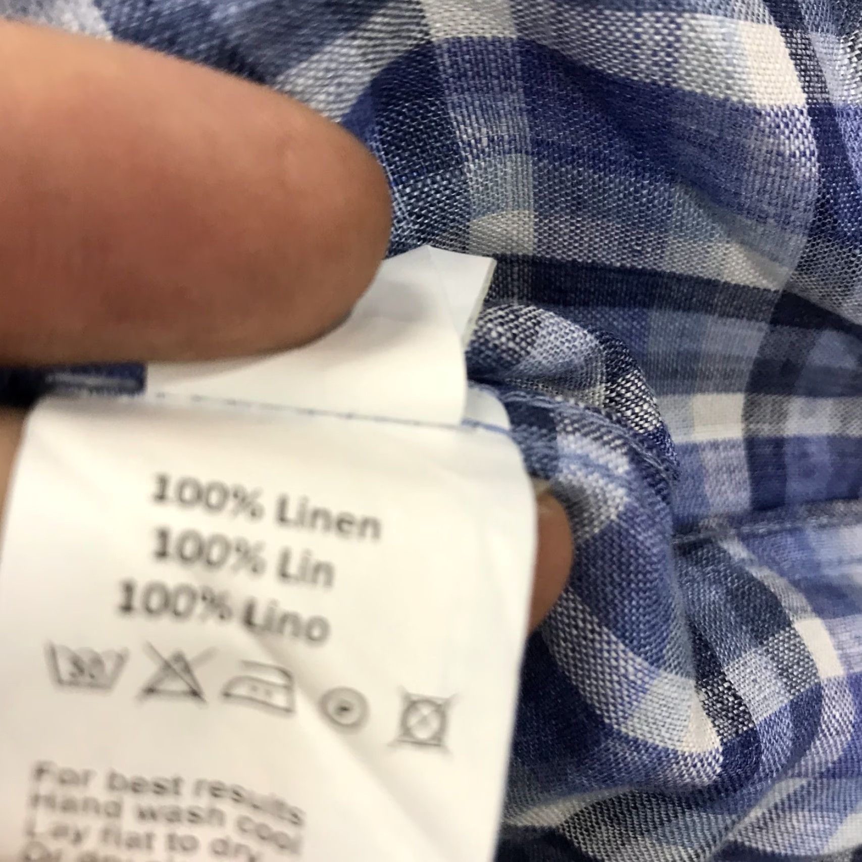 Peter Millar Peter Millar Shirt Mens Large Blue 100% Linen Flex Finish Check Crown Crafted Size US L / EU 52-54 / 3 - 6 Thumbnail