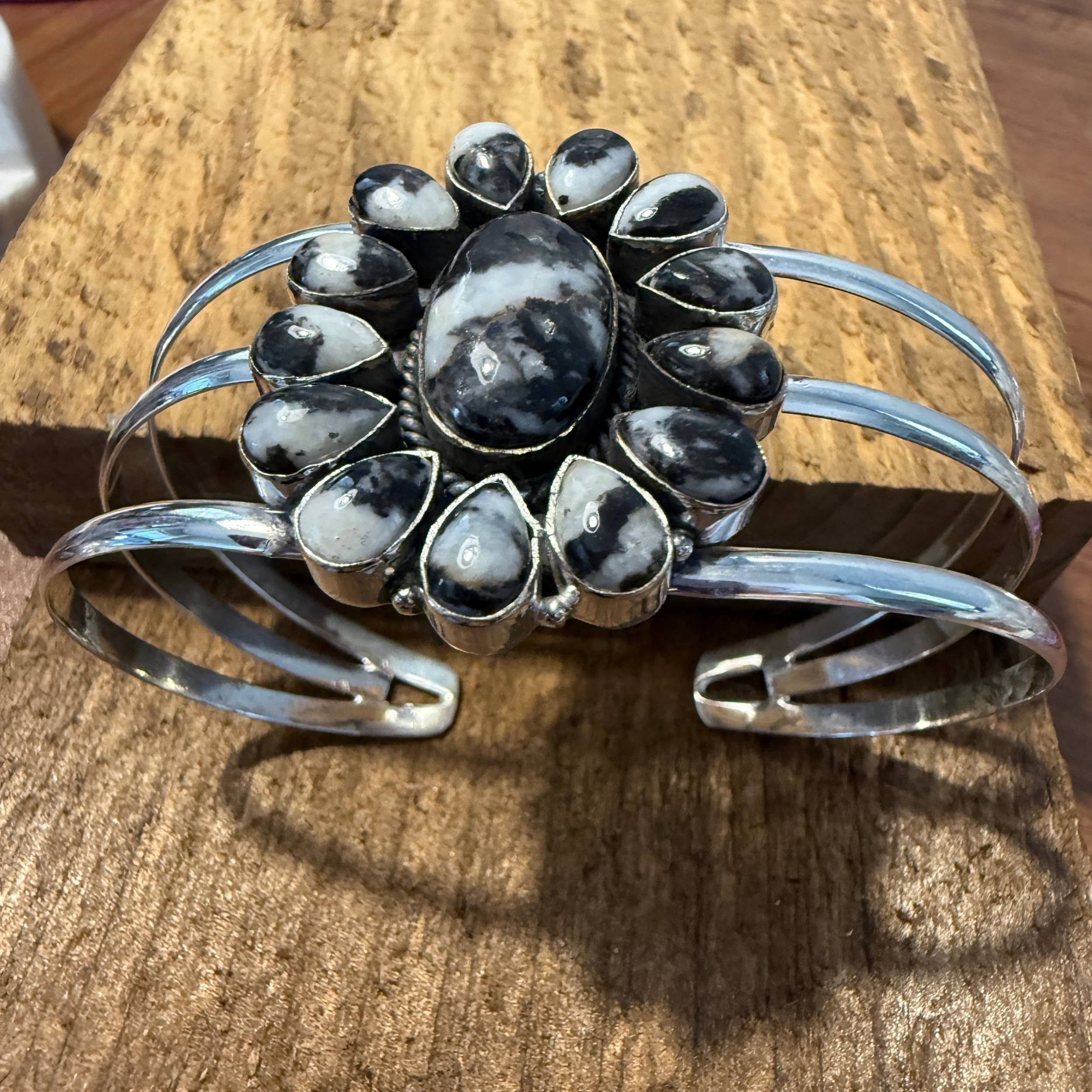 Other White Buffalo Dahlia Turquoise Adjustable Sterling Cuff Size ONE SIZE - 8 Thumbnail