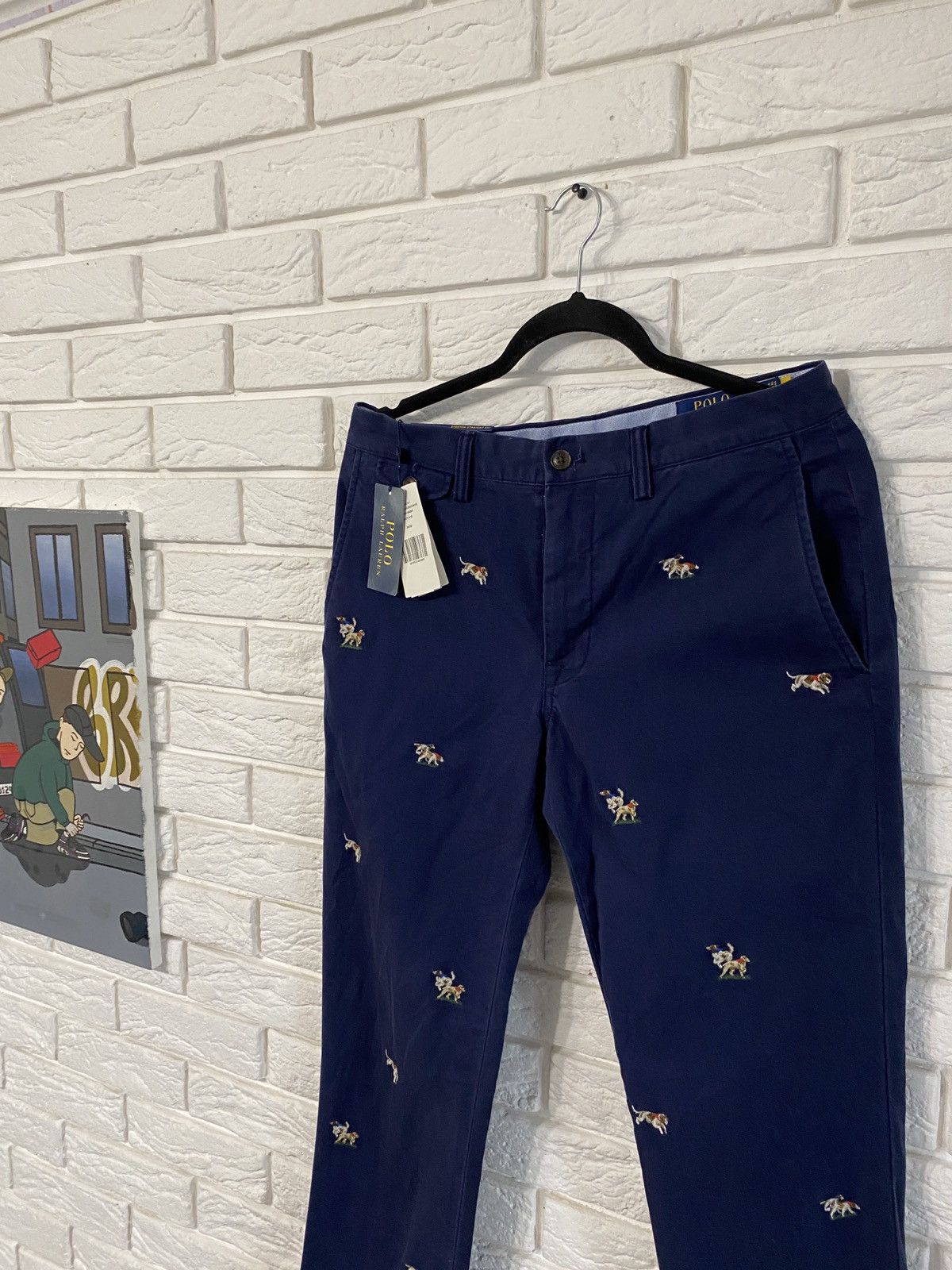 Polo Ralph Lauren Polo Ralph Lauren Navy Multi Dog Straight Chino Trousers Size US 32 / EU 48 - 2 Thumbnail