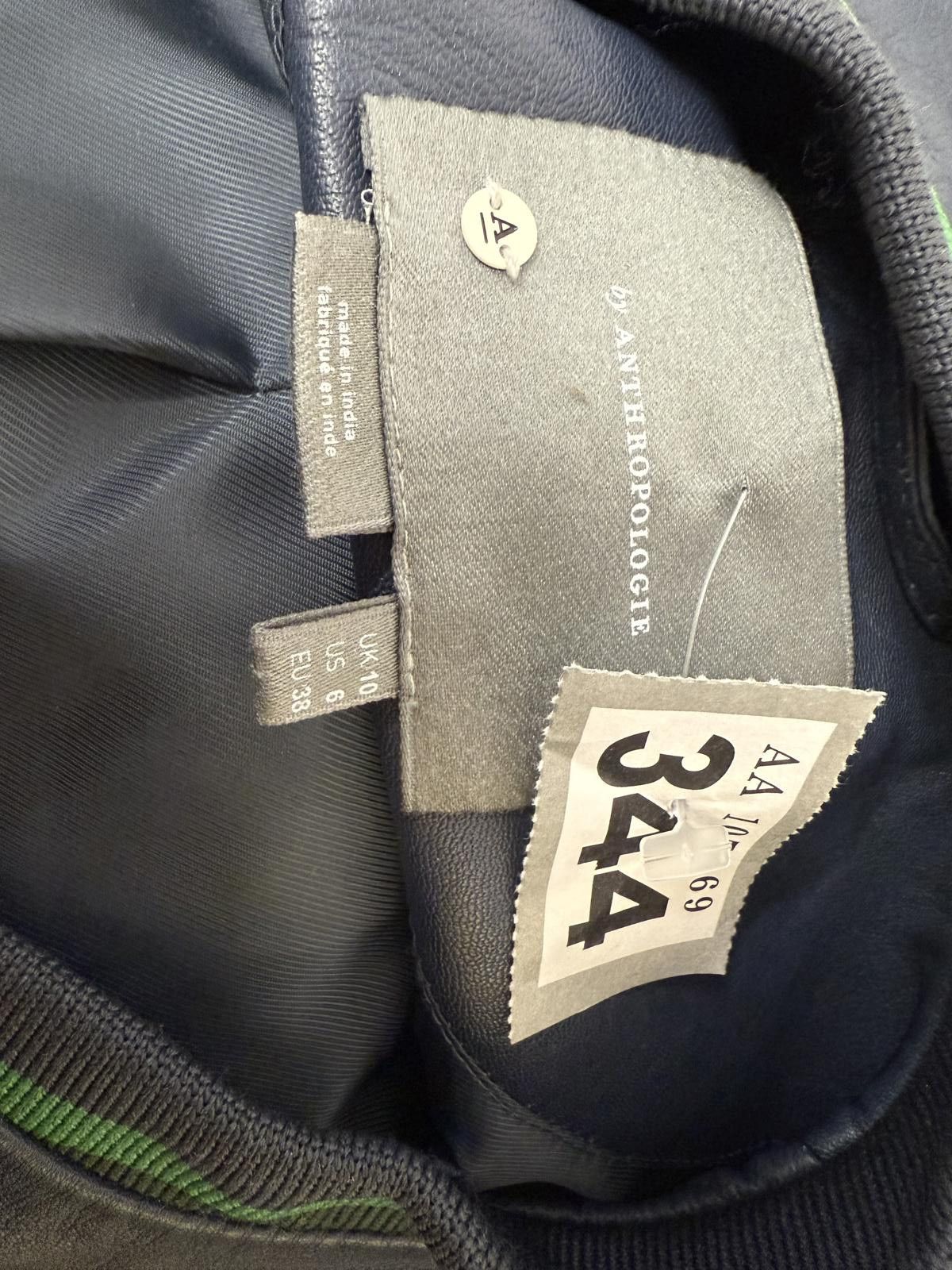 Other Women’s Two-Tone Leather Bomber Jacket with Snap Buttons Size M / US 6-8 / IT 42-44 - 4 Thumbnail