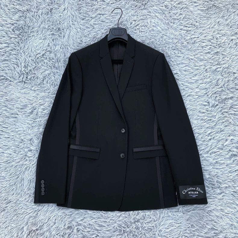 Dior Dior 18fw black fabric patchwork sleeve label suit 2501-Nex Size 48R - 1 Thumbnail