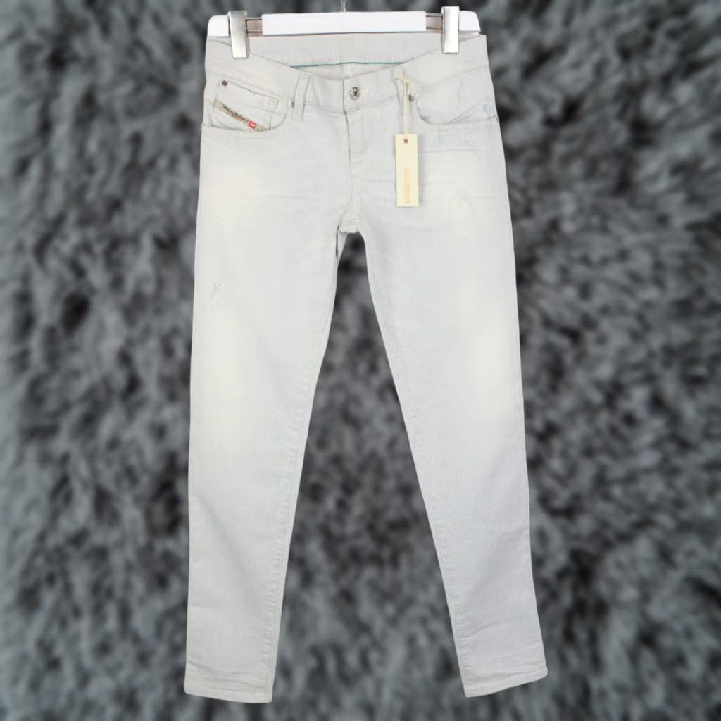 Diesel DIESEL Getlegg 0809S Jeans Women's W29/L32 Slim Fit Pinstriped Distressed Zip Jeans Size 29" - 1 Thumbnail