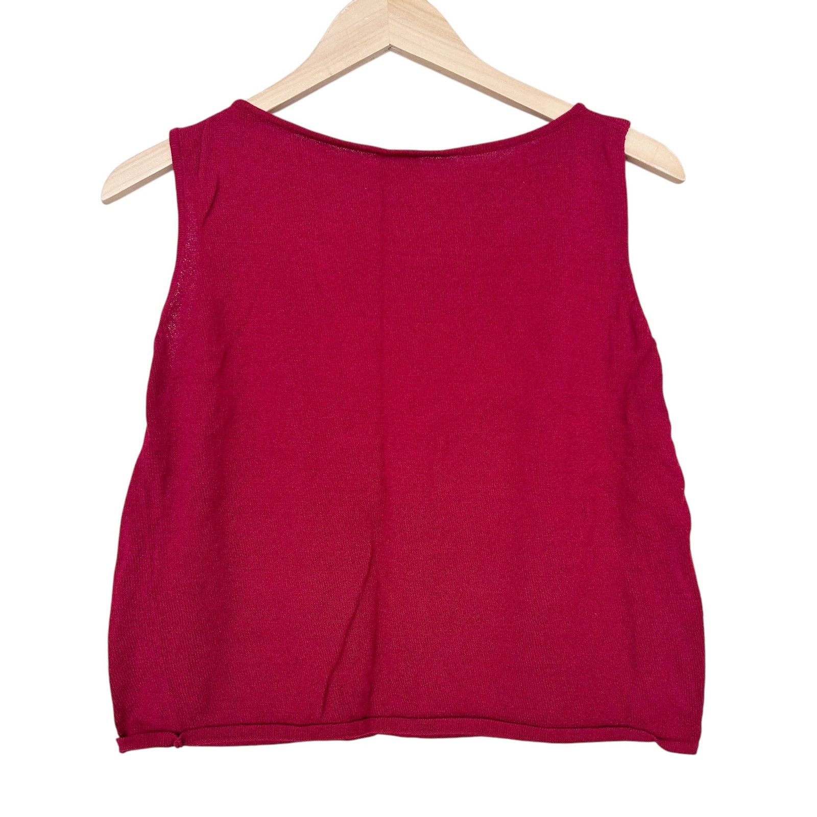 Eileen Fisher Eileen Fisher Red Knit Tank Top Sz L Size L / US 10 / IT 46 - 4 Thumbnail