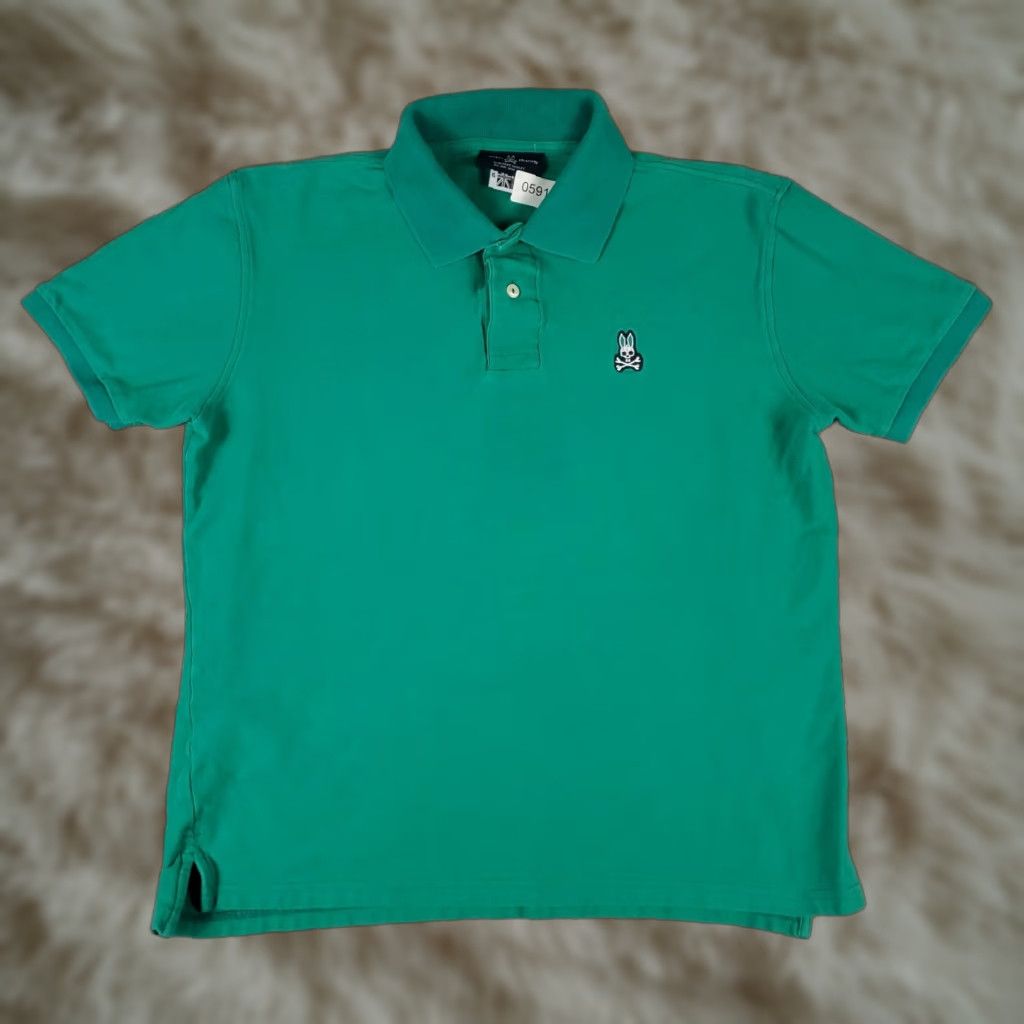 Psycho Bunny VINTAGE Psycho Bunny Mens Polo Shirt Size 6 Short Sleeve Green Cotton Casual Sports Size US S / EU 44-46 / 1 - 1 Thumbnail