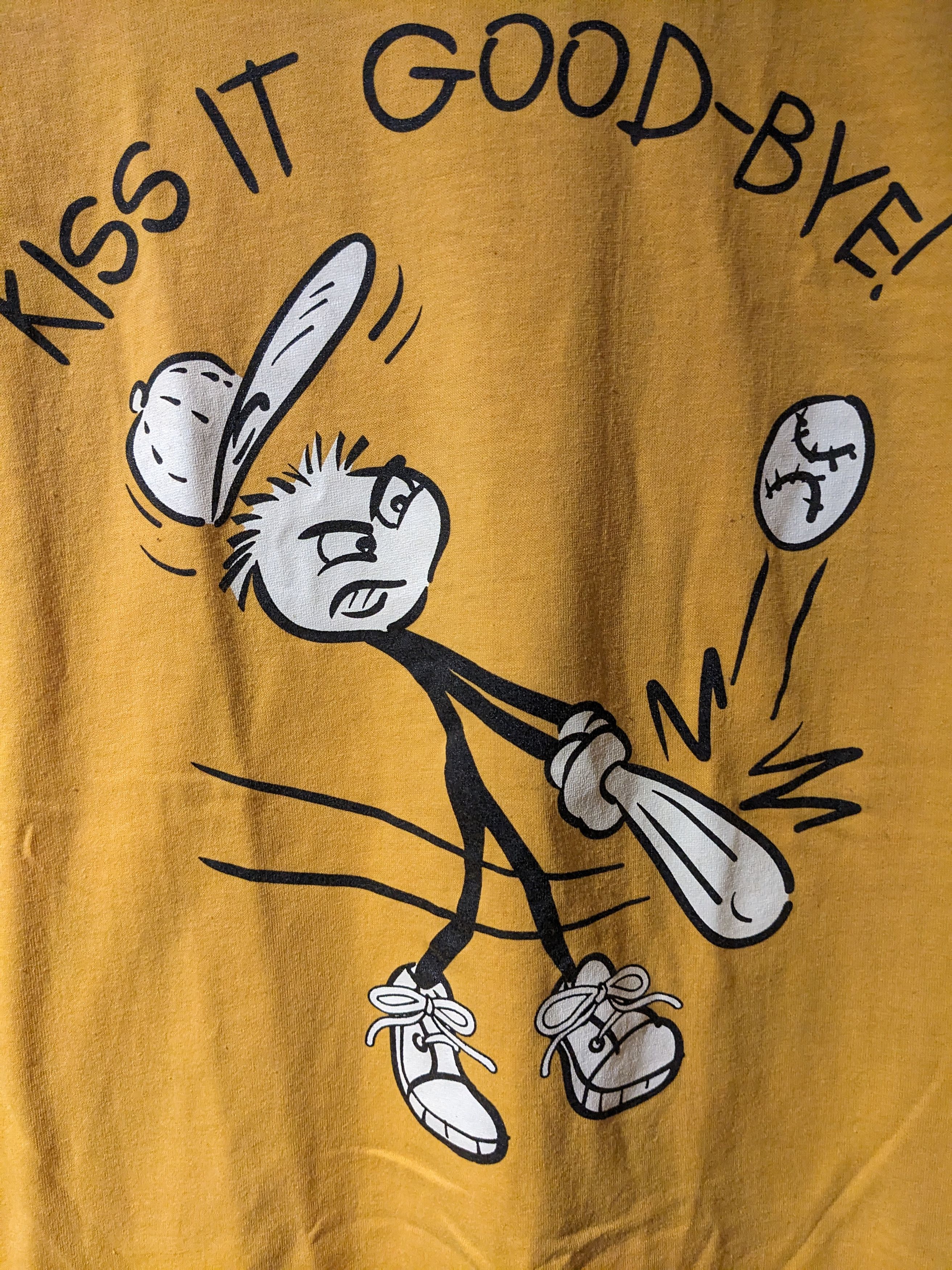 MLB × Vintage Vintage 90s Kiss it Goodbye Baseball Swing Sports T-Shirt Size US L / EU 52-54 / 3 - 2 Thumbnail